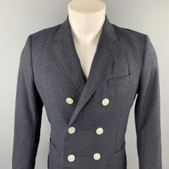 BAND OF OUTSIDERS Size 36 Charcoal Wool Double Breasted Sport Coat