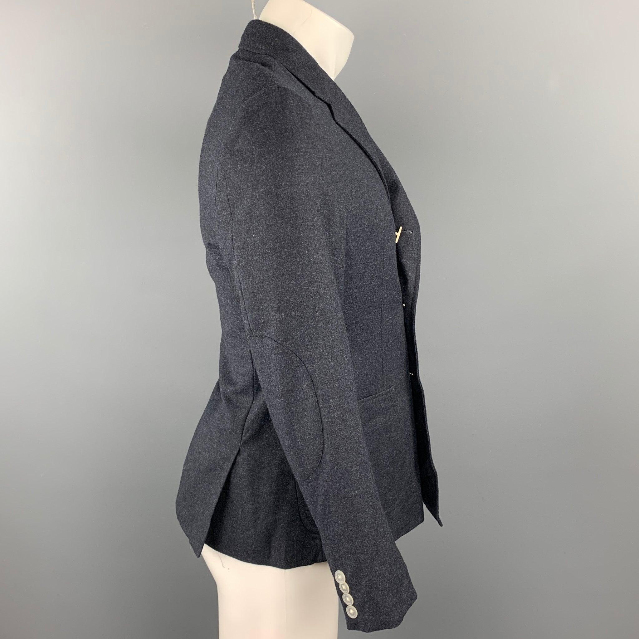 BAND OF OUTSIDERS Size 36 Charcoal Wool Double Breasted Sport Coat In Good Condition For Sale In San Francisco, CA
