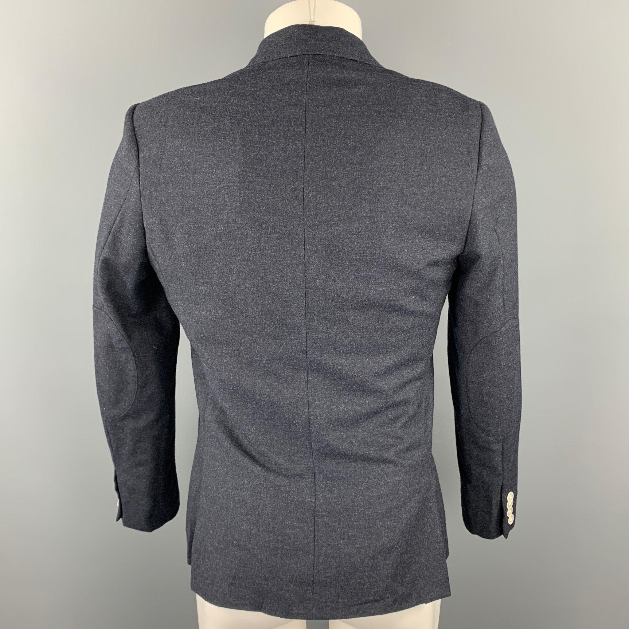 Men's BAND OF OUTSIDERS Size 36 Charcoal Wool Double Breasted Sport Coat For Sale