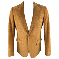 BAND OF OUTSIDERS Size 36 Tan Corduroy Peak Lapel Sport Coat