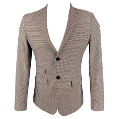 BAND OF OUTSIDERS Size 36 White Navy Red Houndstooth Wool Sport Coat