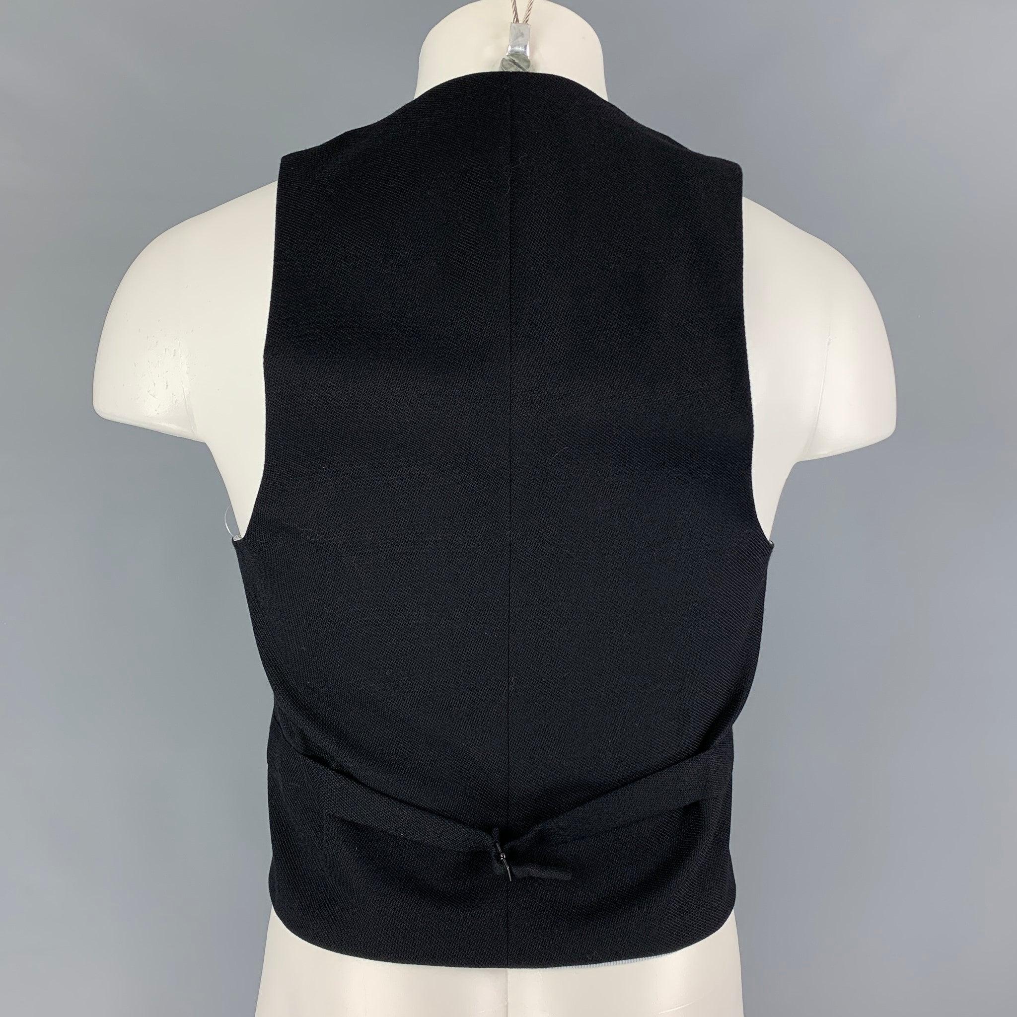 BAND OF OUTSIDERS Size 38 Black Silk Shawl Collar Vest In Good Condition For Sale In San Francisco, CA
