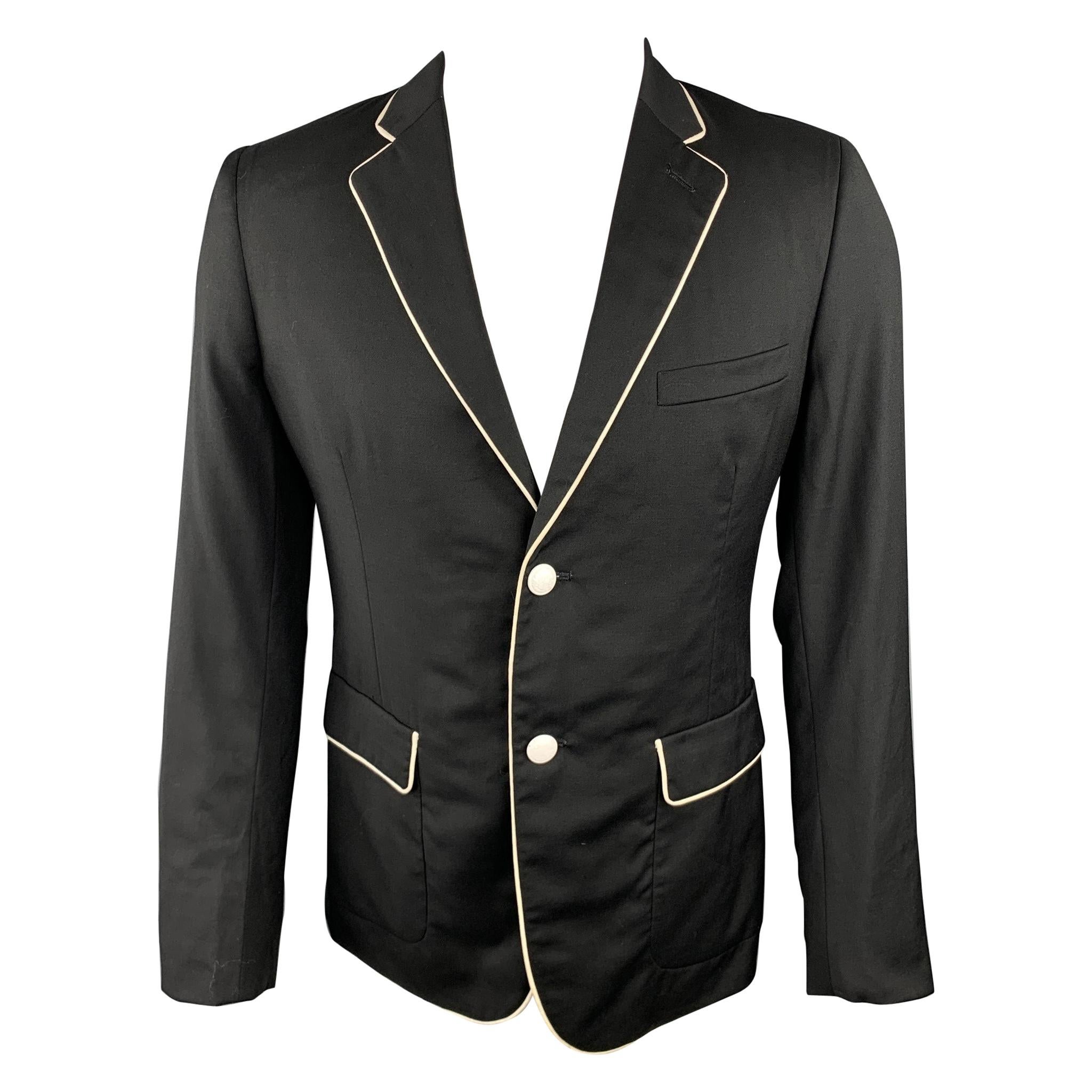 BAND OF OUTSIDERS Size 38 Black Wool Notch Lapel Sport Coat / Jacket
