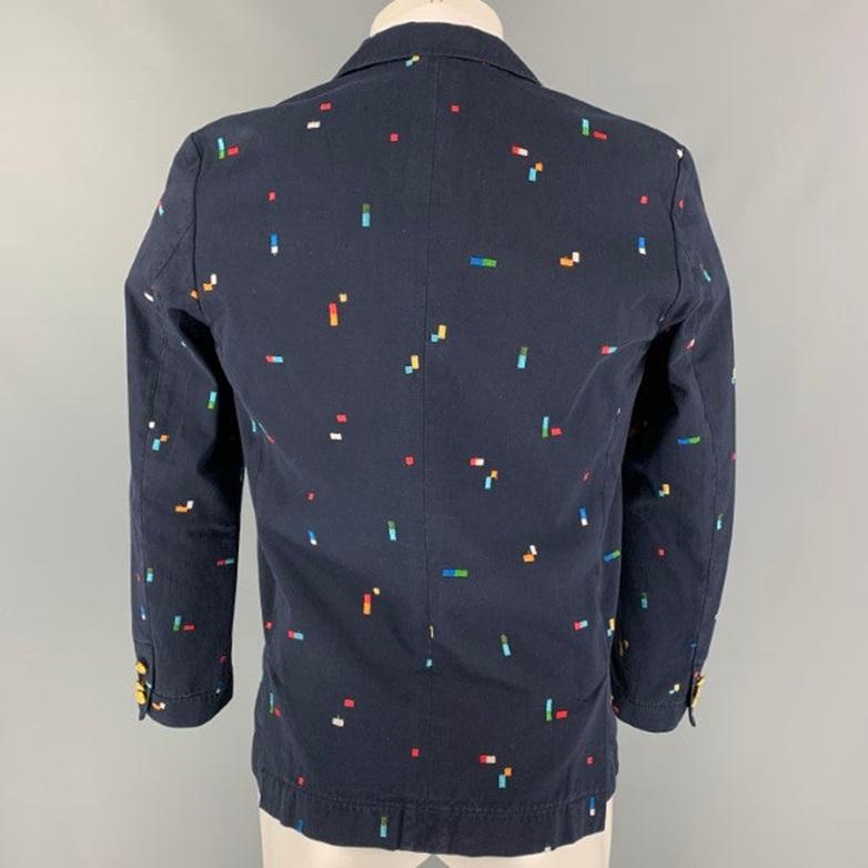 BAND OF OUTSIDERS Size 38 Multi-Color Embroidery Cotton Sport Coat In Good Condition For Sale In San Francisco, CA