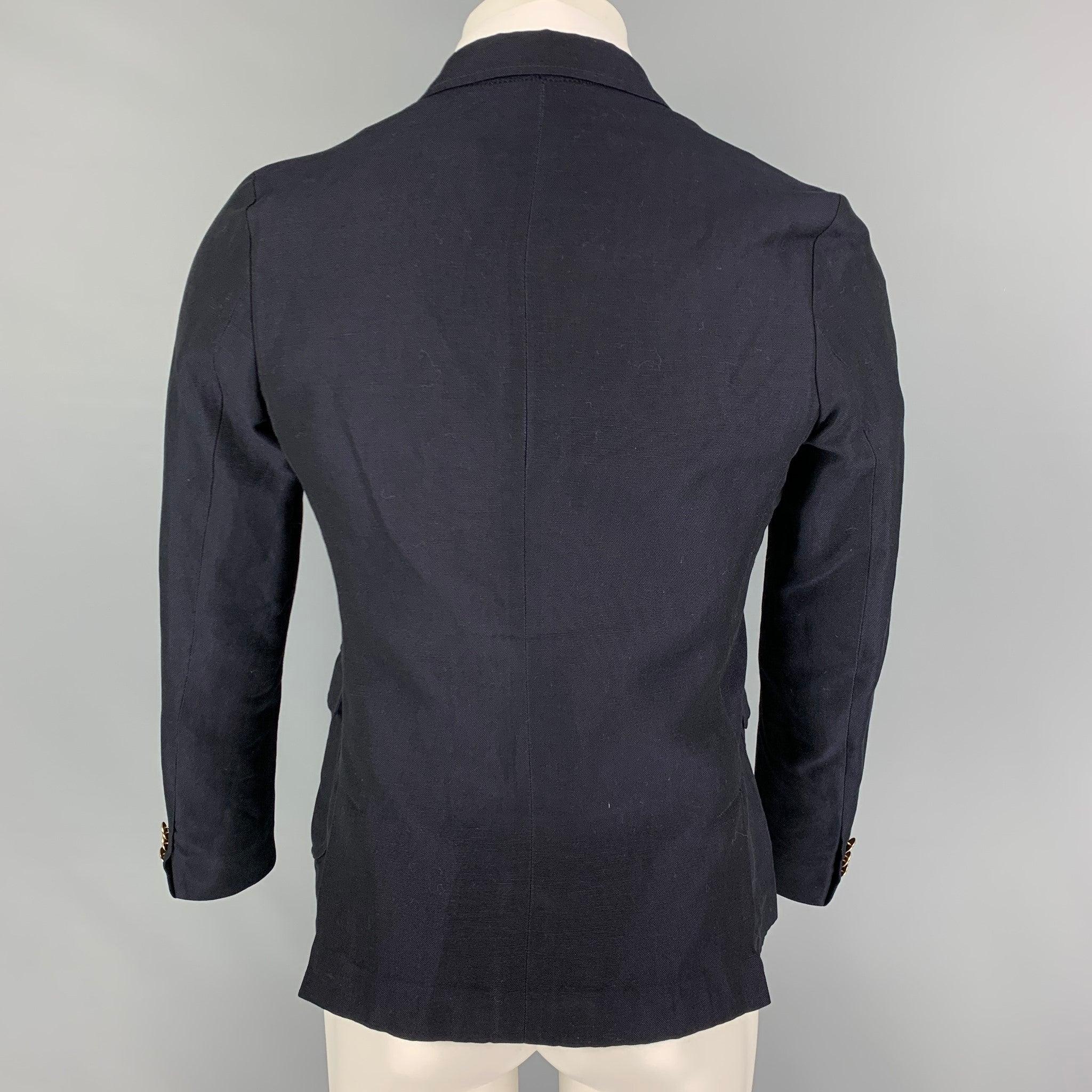 BAND OF OUTSIDERS Size 38 Navy Linen Cotton Sport Coat In Good Condition For Sale In San Francisco, CA