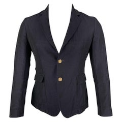 BAND OF OUTSIDERS Talla 38 Chaqueta deportiva de algodón y lino azul marino