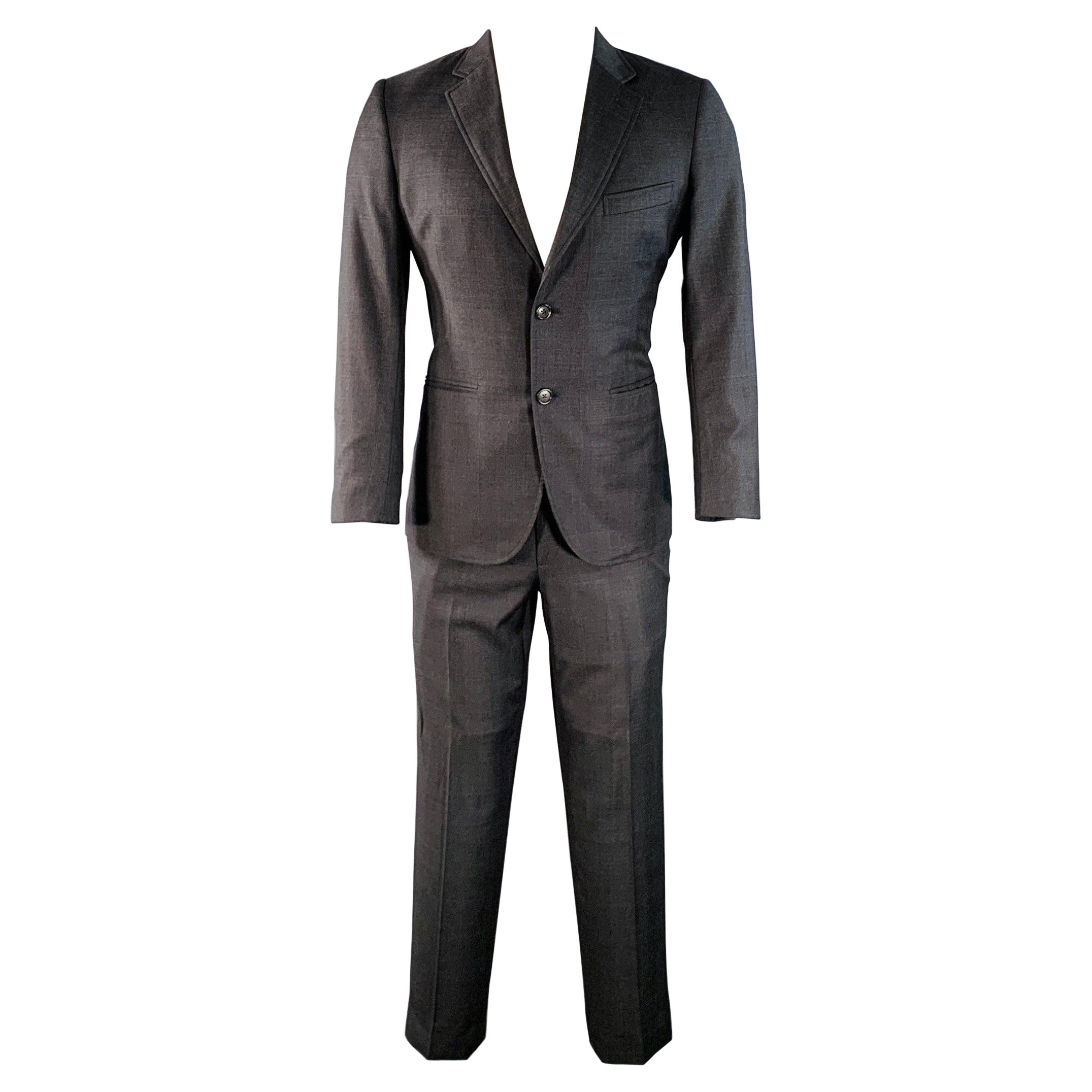 BAND OF OUTSIDERS Size 38 Regular Charcoal Grey Blue Glenplaid Wool Suit