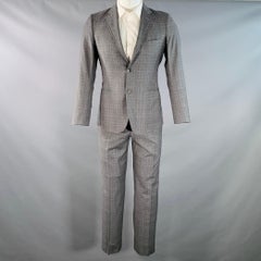 BAND OF OUTSIDERS Talla 38 Regular Traje gris de lana Glenplaid con solapa de muesca