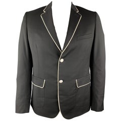 Vintage BAND OF OUTSIDERS Size 40 Black & White Wool Notch Lapel Sport Coat
