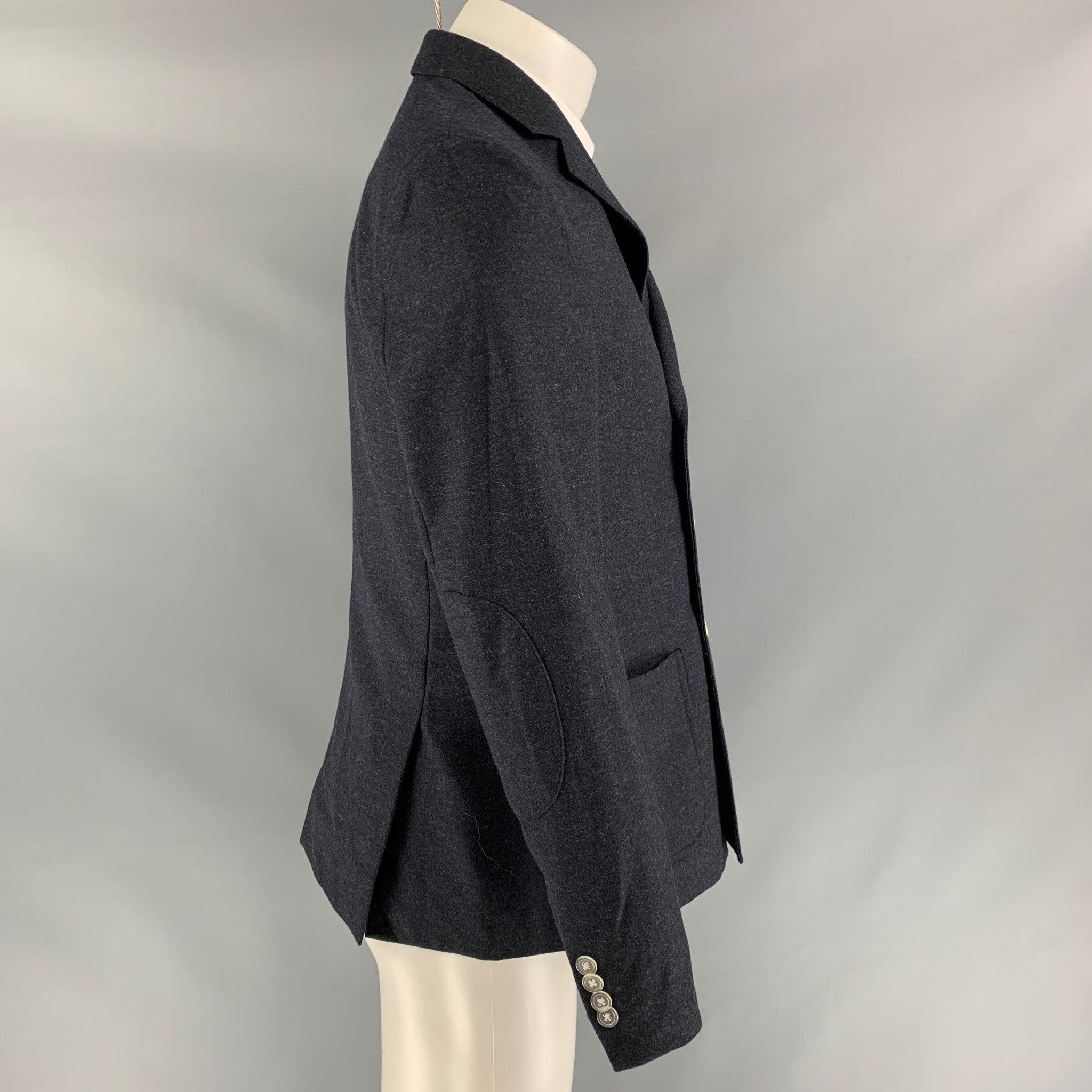 BAND OF OUTSIDERS Size 40 Charcoal Wool Double Breasted Sport Coat In Good Condition For Sale In San Francisco, CA