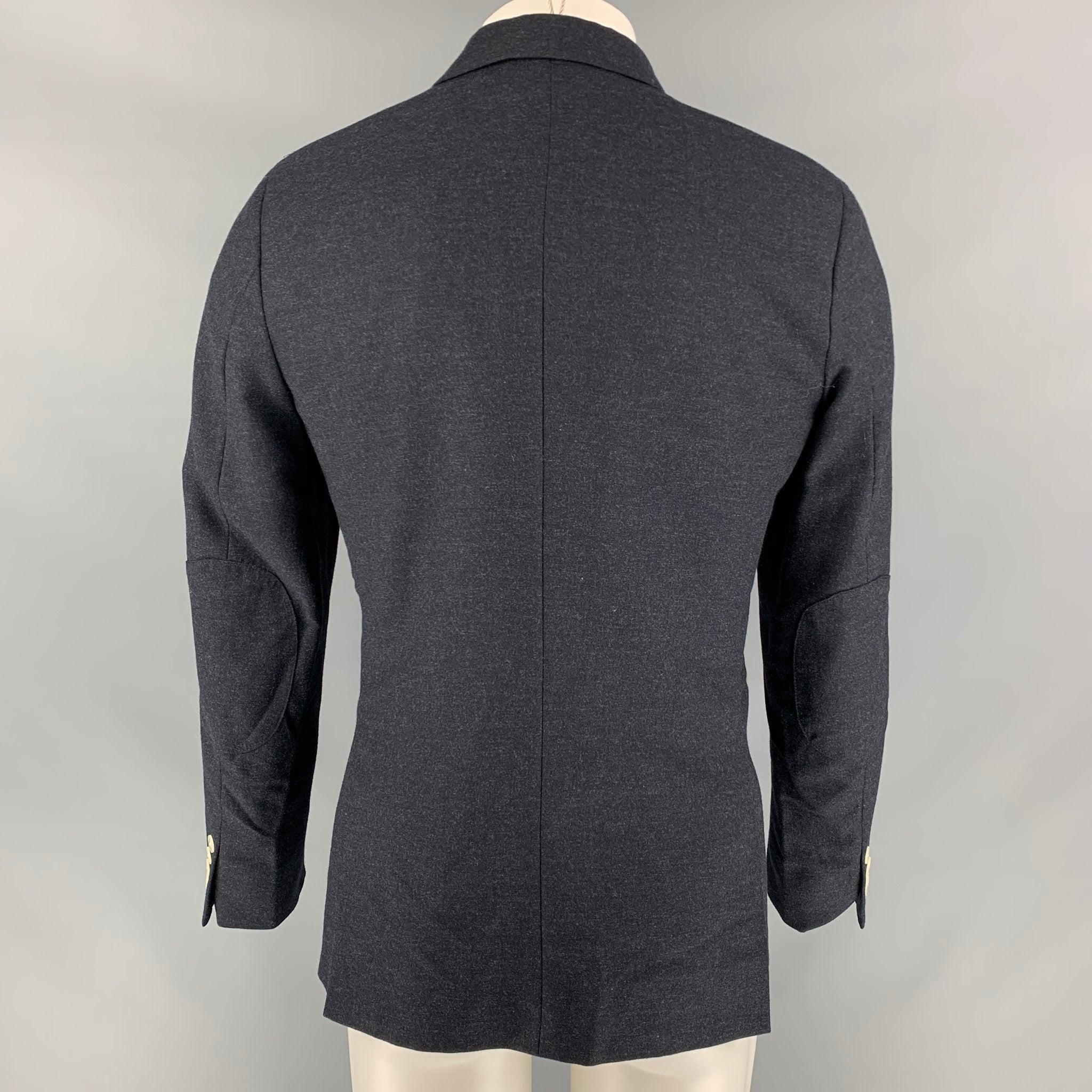 Nero BAND OF OUTSIDERS Taglia 40 Cappotto sportivo doppiopetto in lana grigio antracite in vendita