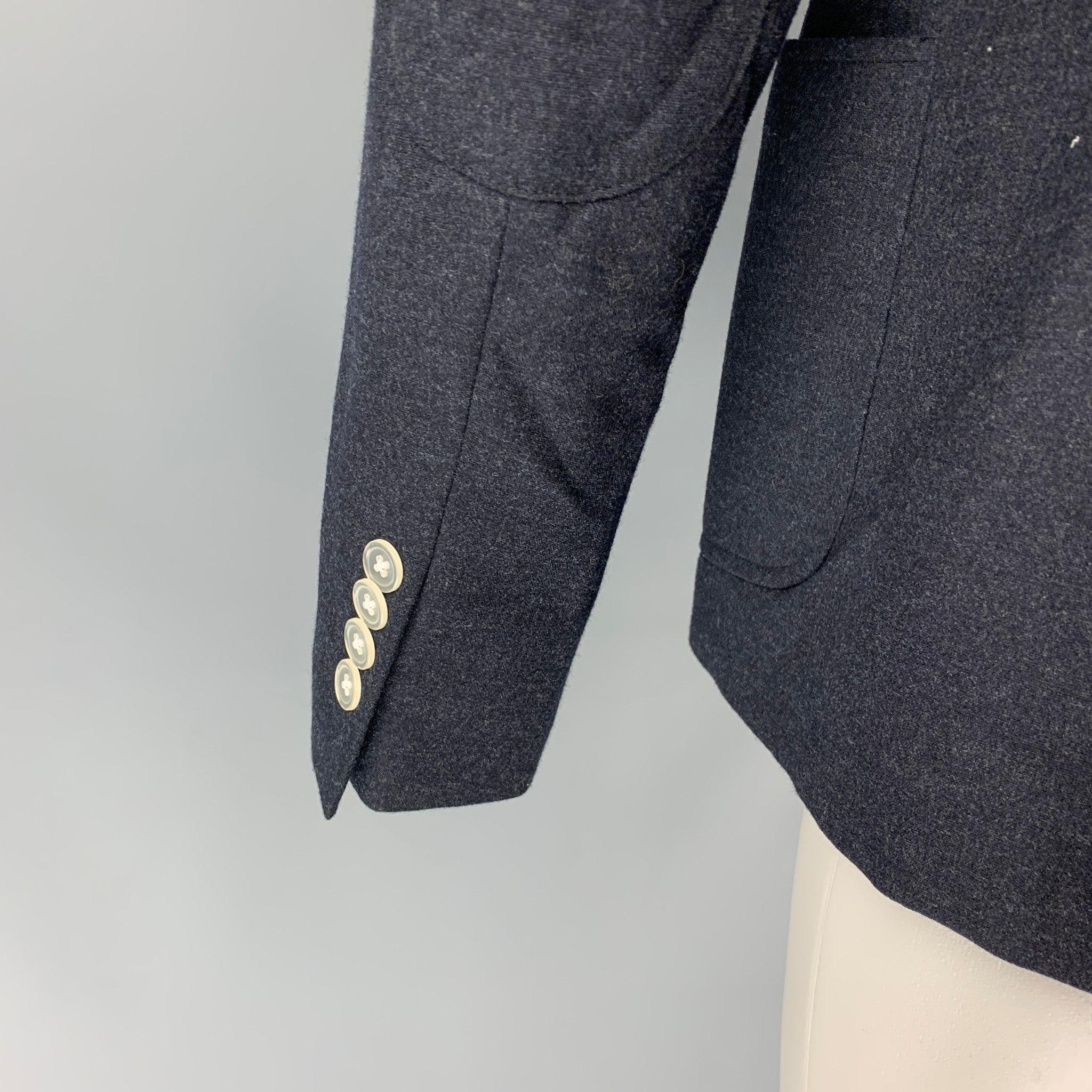 BAND OF OUTSIDERS Taglia 40 Cappotto sportivo doppiopetto in lana grigio antracite In condizioni buone in vendita a San Francisco, CA