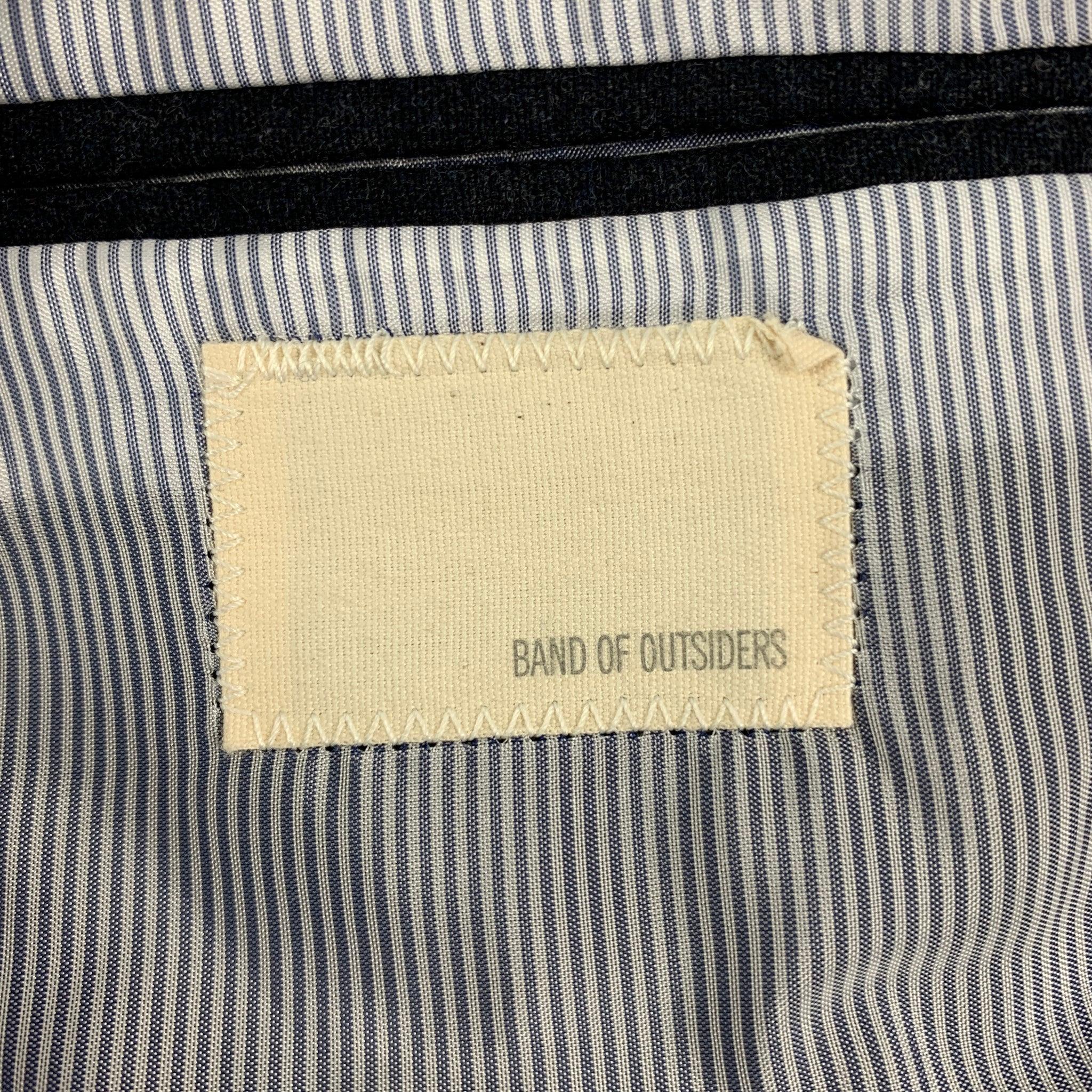 Uomo BAND OF OUTSIDERS Taglia 40 Cappotto sportivo doppiopetto in lana grigio antracite in vendita