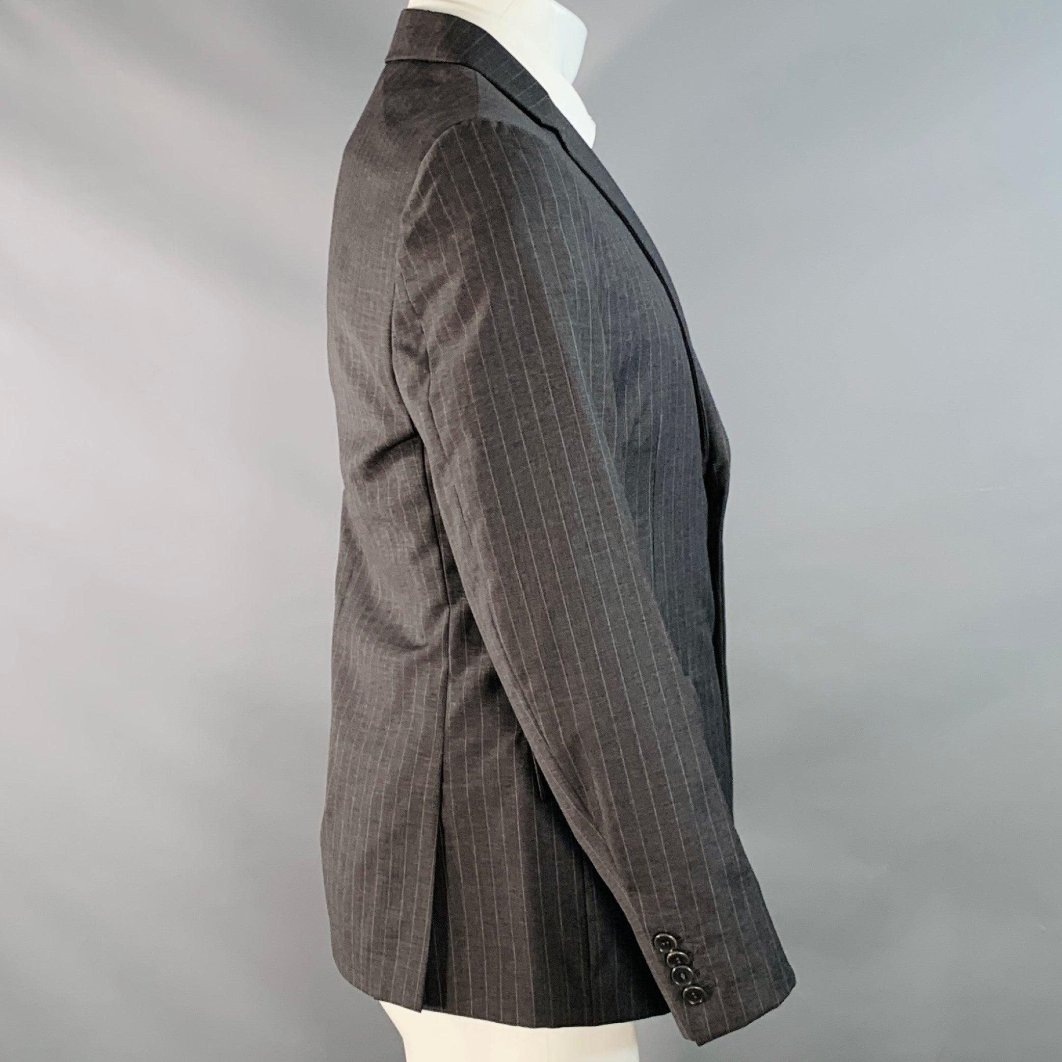 Nero BAND OF OUTSIDERS Taglia 40 Cappotto sportivo monopetto in lana gessata grigio in vendita