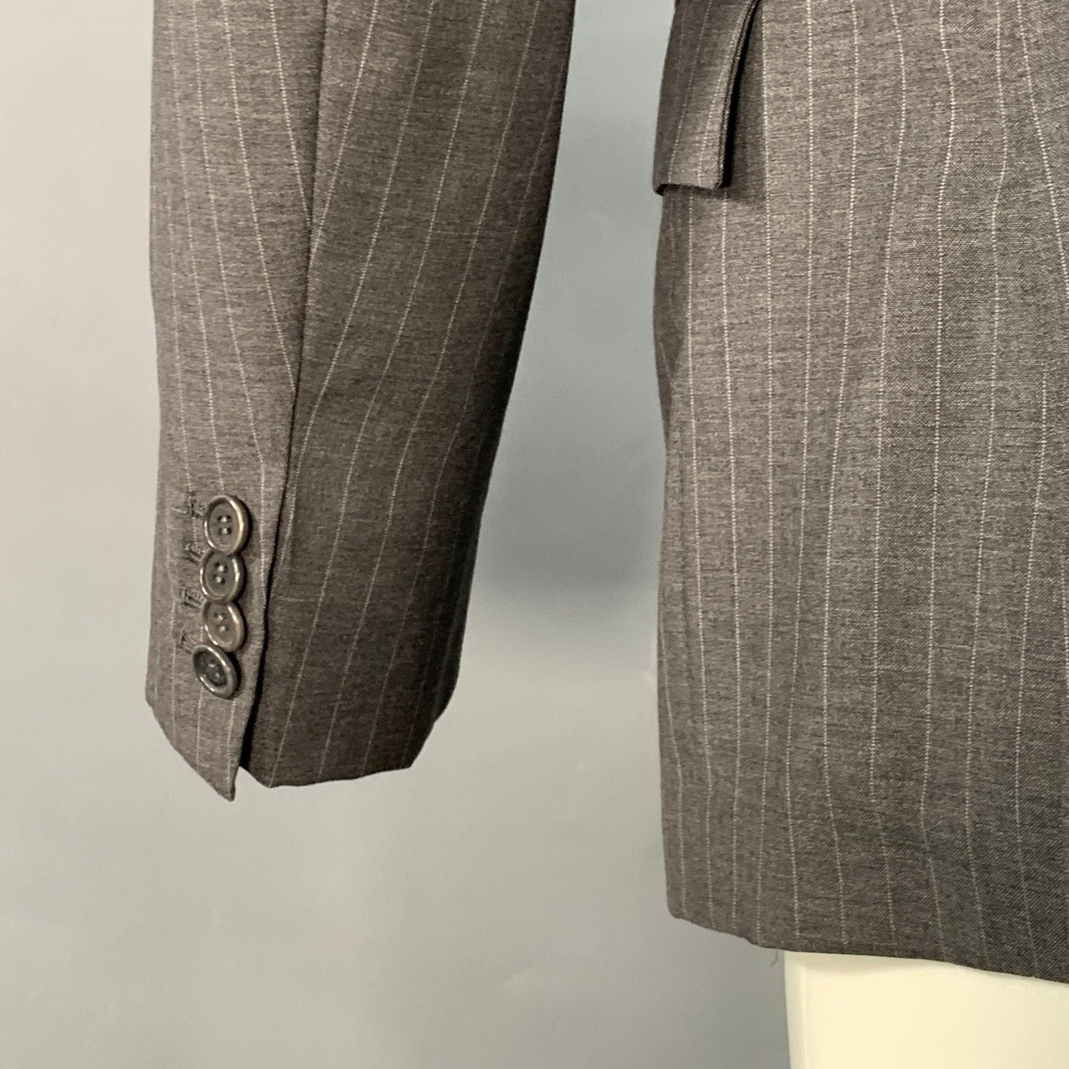 Uomo BAND OF OUTSIDERS Taglia 40 Cappotto sportivo monopetto in lana gessata grigio in vendita