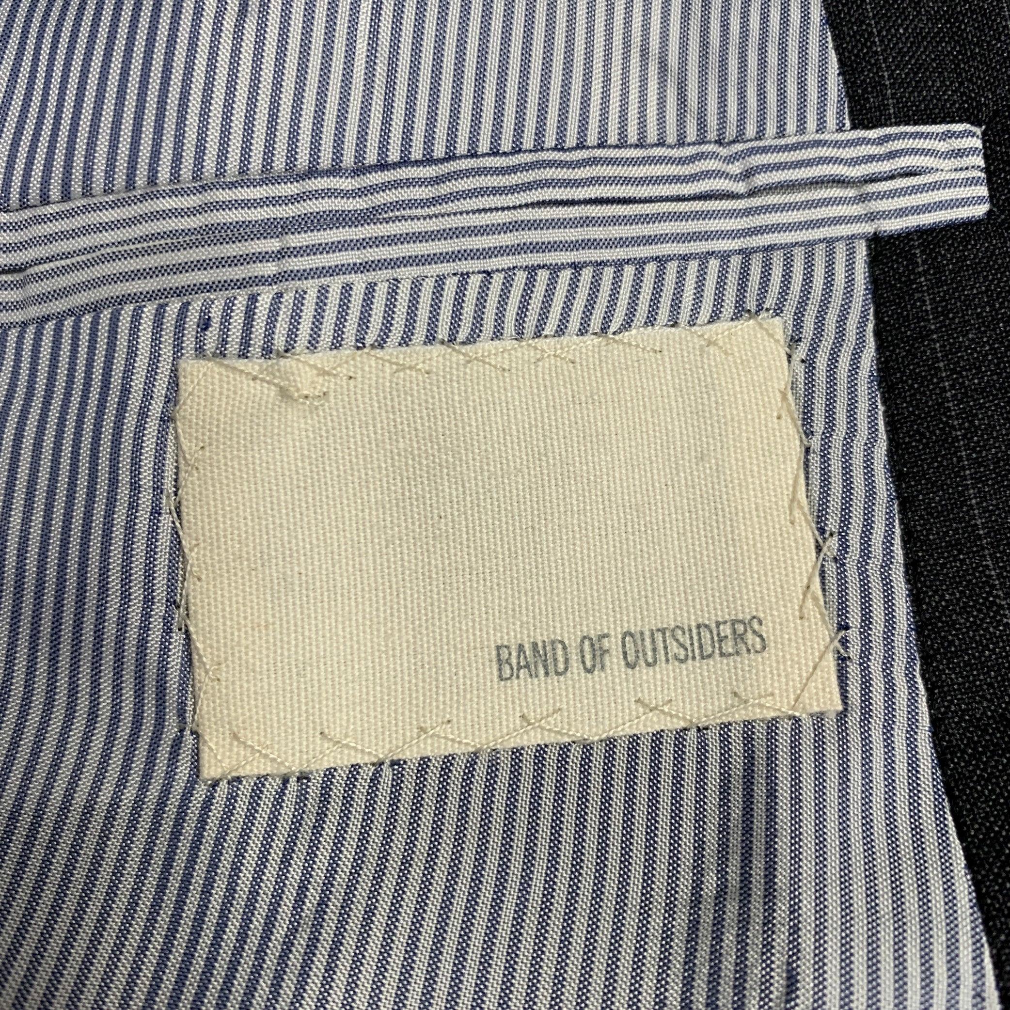 BAND OF OUTSIDERS Taglia 40 Cappotto sportivo monopetto in lana gessata grigio in vendita 1