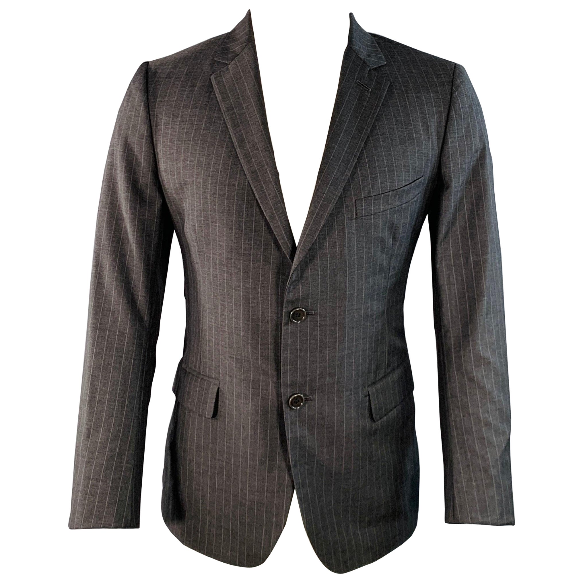 BAND OF OUTSIDERS Taglia 40 Cappotto sportivo monopetto in lana gessata grigio in vendita