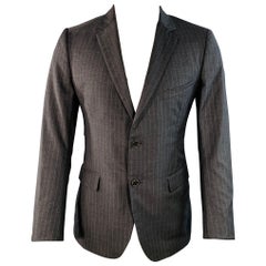 BAND OF OUTSIDERS Taglia 40 Cappotto sportivo monopetto in lana gessata grigio