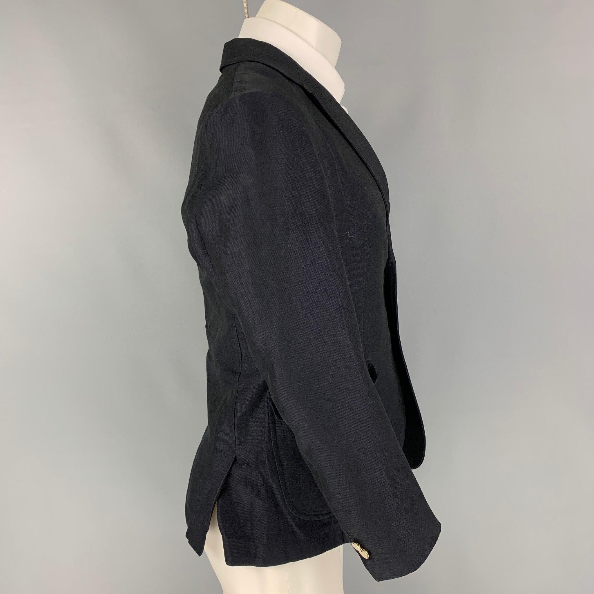BAND OF OUTSIDERS Size 40 Navy Cotton / Linen Sport Coat In Good Condition For Sale In San Francisco, CA