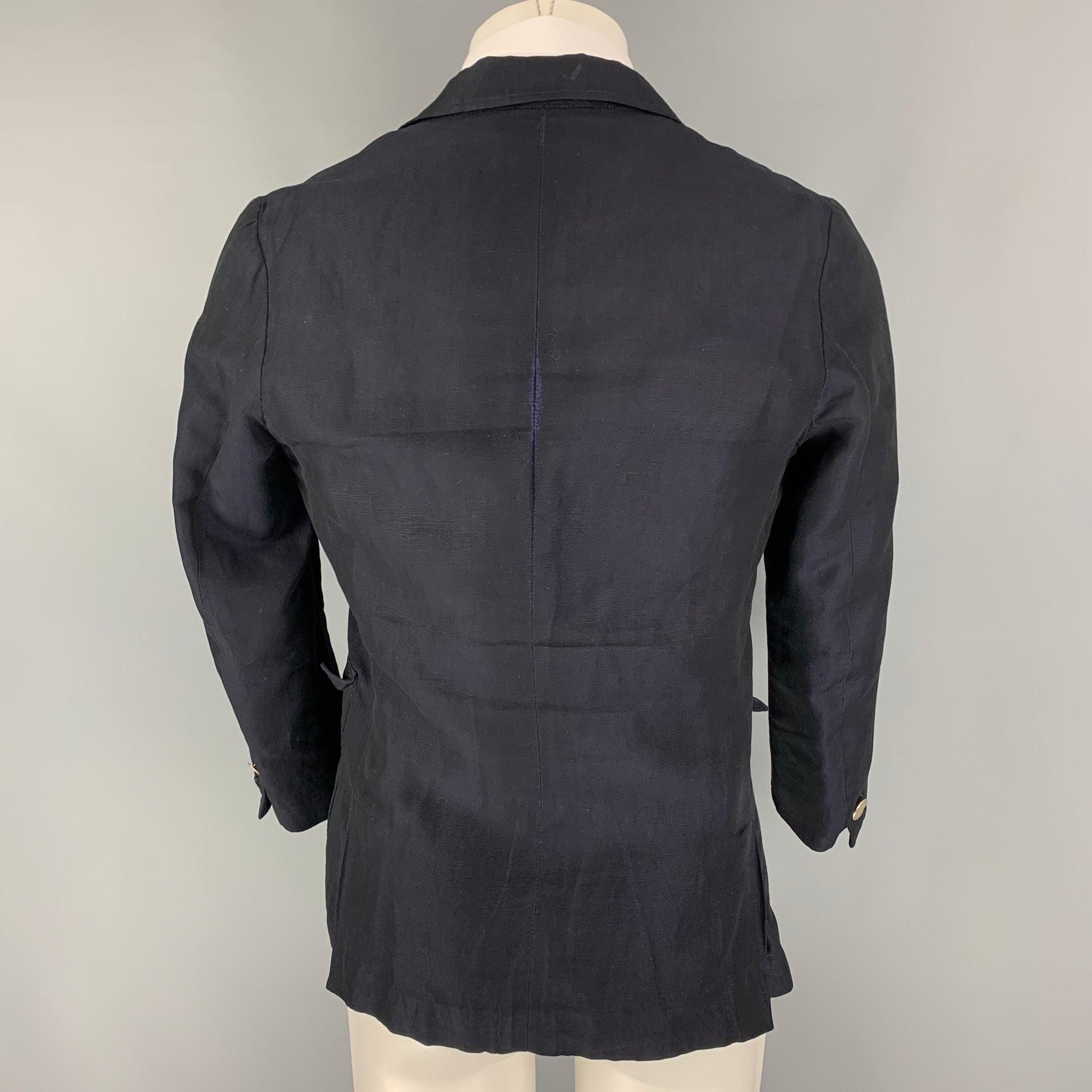 Men's BAND OF OUTSIDERS Size 40 Navy Cotton / Linen Sport Coat For Sale