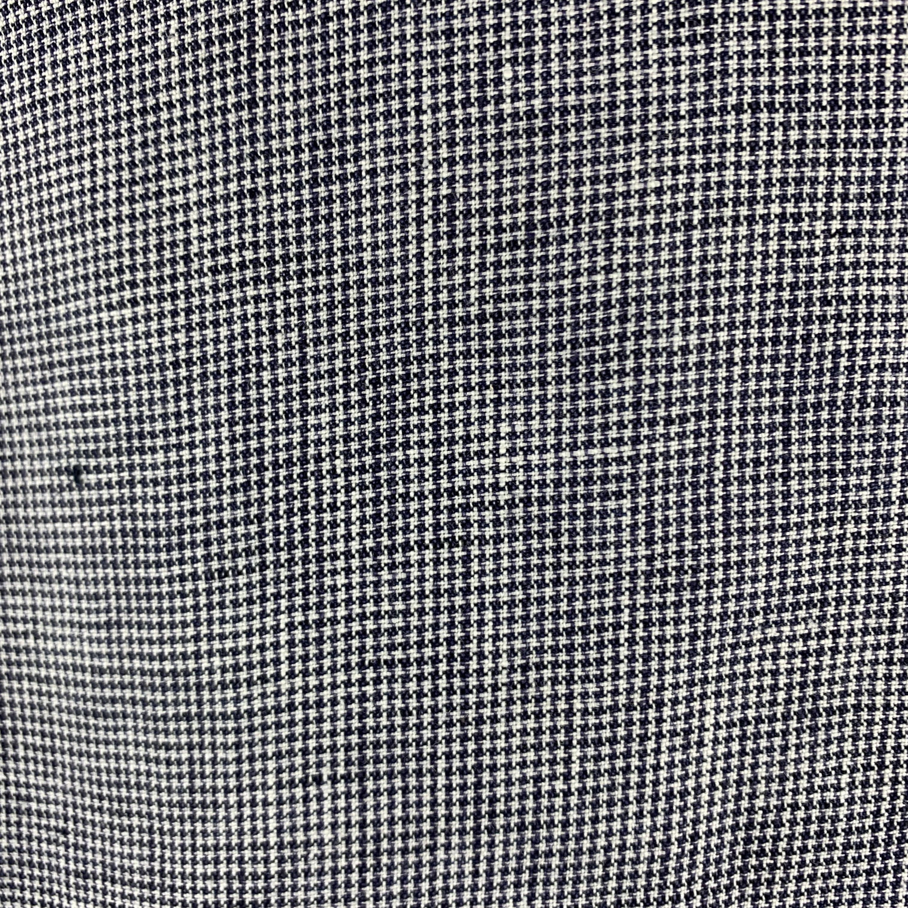 Gray BAND OF OUTSIDERS Size 40 Navy & White Houndstooth Linen Notch Lapel Suit