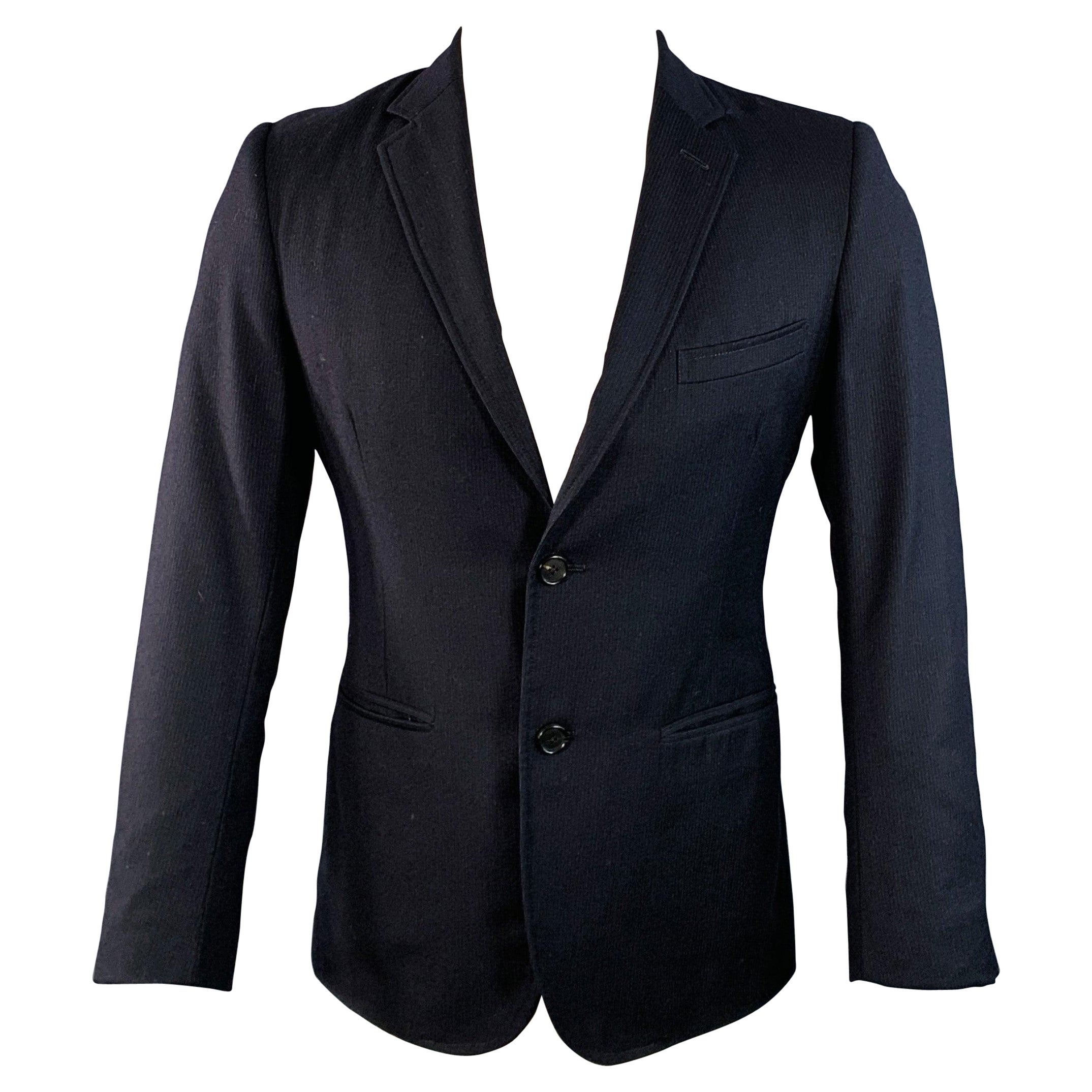 BAND OF OUTSIDERS Size 40 Regular Navy Grey Stripe Wool Notch Lapel Sport Coat