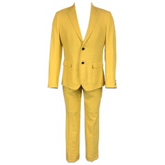 BAND OF OUTSIDERS Size 40 Yellow Linen / Cotton Notch Lapel Suit