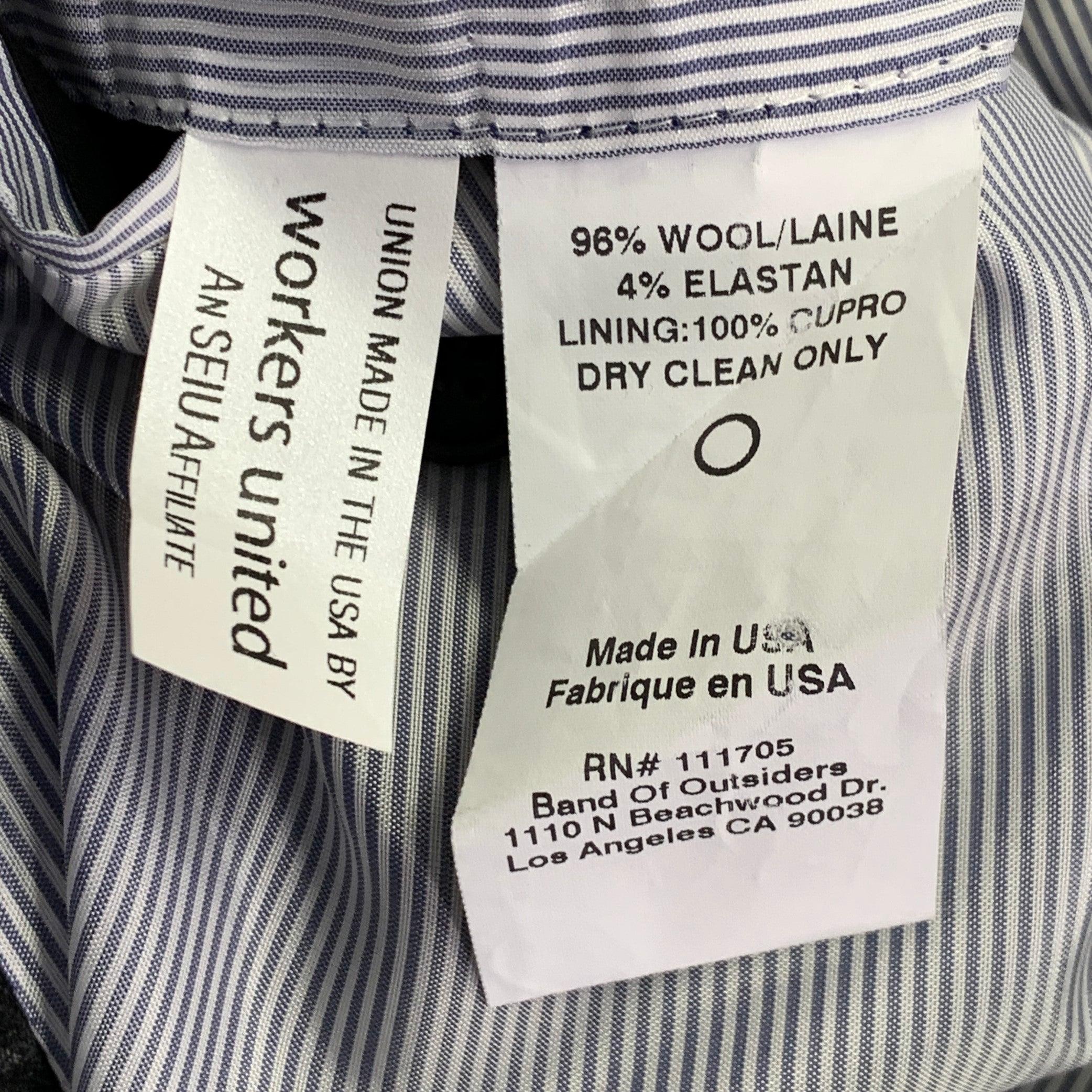 Band Of Outsiders Taille 42 Costume en laine à carreaux gris et noir en vente 7