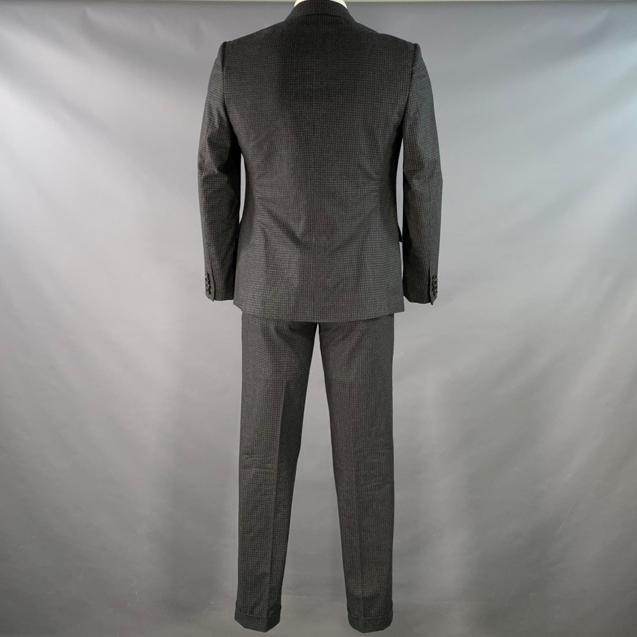 Band Of Outsiders Taille 42 Costume en laine à carreaux gris et noir Pour hommes en vente