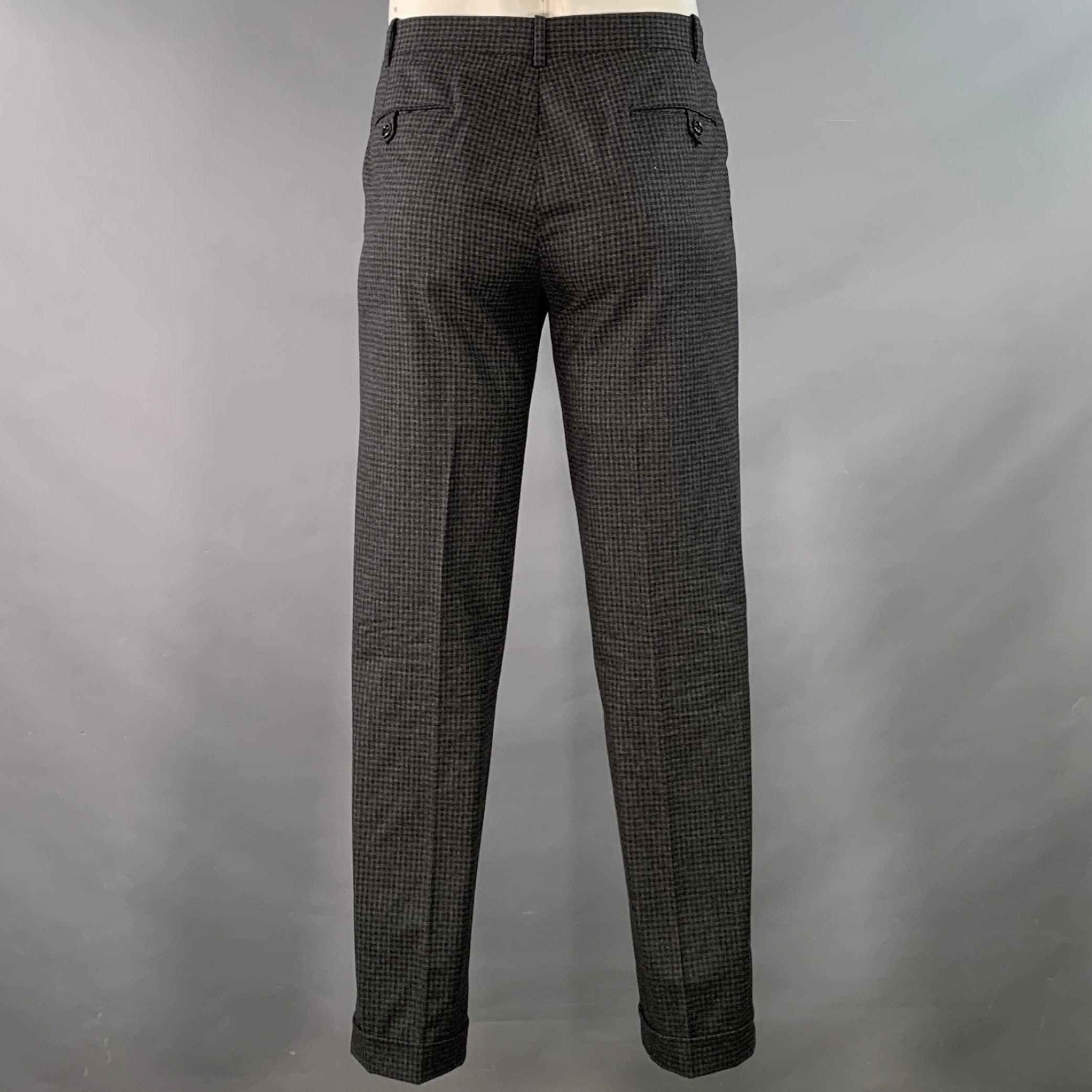 Band Of Outsiders Taille 42 Costume en laine à carreaux gris et noir en vente 2
