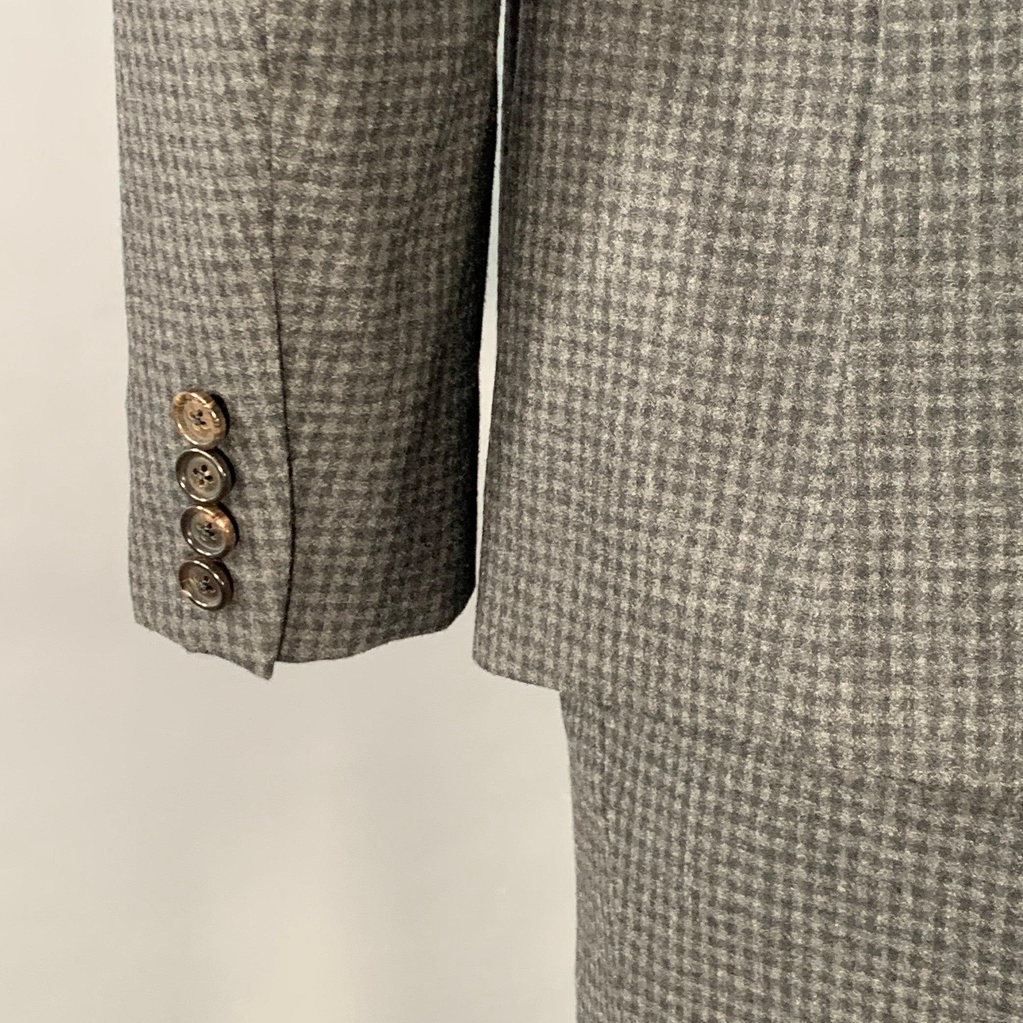 Band Of Outsiders Taille 42 Costume en laine à carreaux gris et noir en vente 3