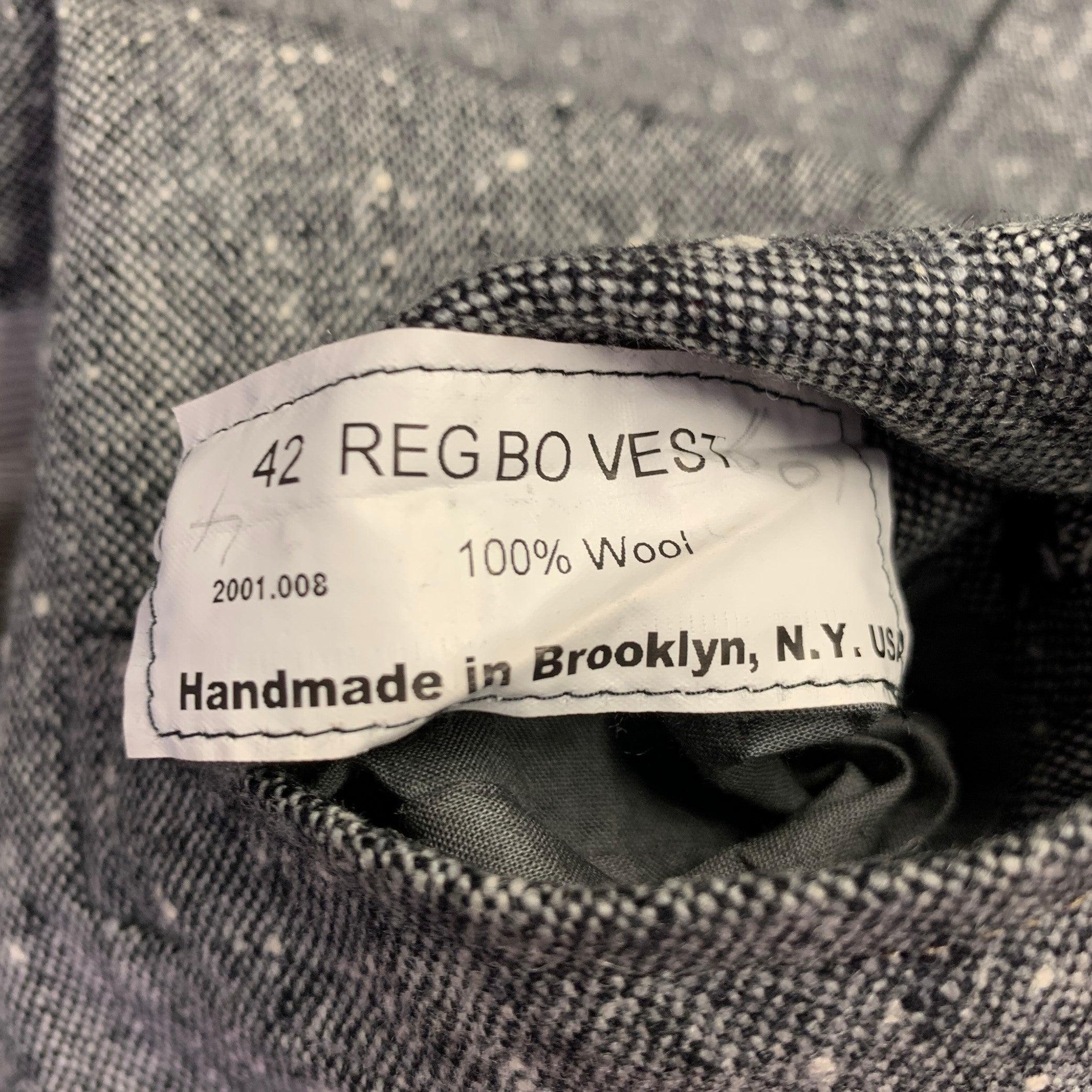 BAND OF OUTSIDERS Chaleco Lana Tweed Gris Negro Blanco Talla 42 en venta 2