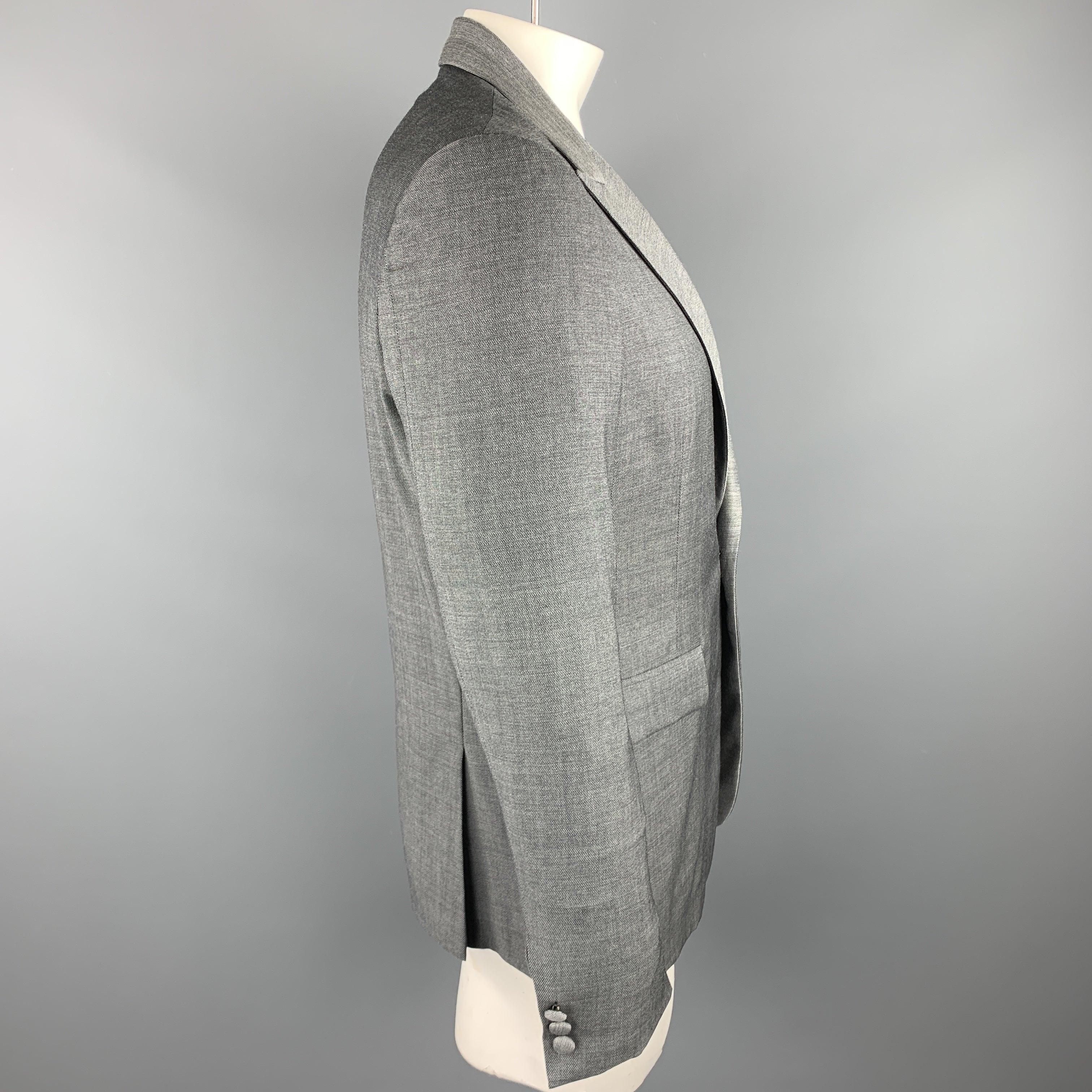 BAND OF OUTSIDERS Size 42 Grey Nailhead Wool Peak Lapel Sport Coat In Good Condition For Sale In San Francisco, CA