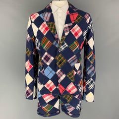 Bandoulière des extérieurs Taille 42 Navy Muliti-Color Patchwork en coton à revers