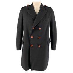BAND OF OUTSIDERS Size 42 Navy Wool / Nylon Double Breasted Coat