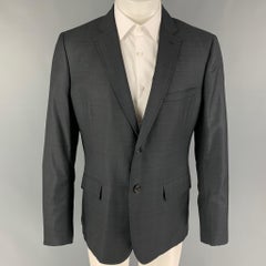 BAND OF OUTSIDERS Size 44 Charcoal Navy Plaid Wool Notch Lapel Sport Coat
