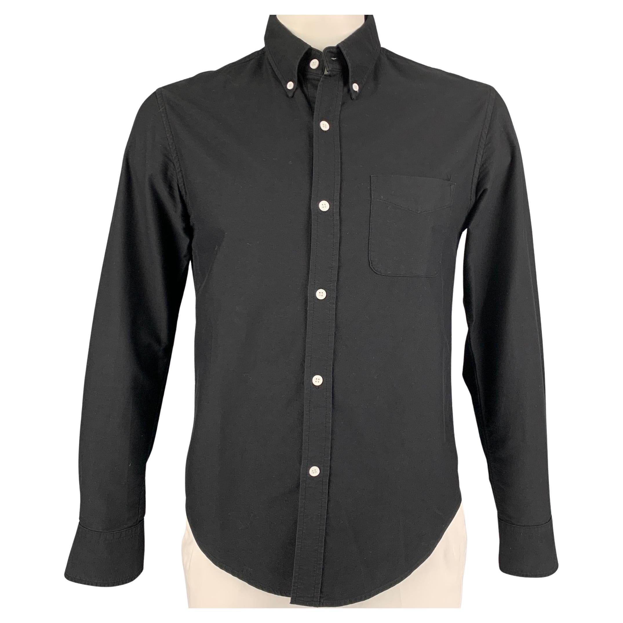 BAND OF OUTSIDERS Size L Black Cotton Button Down Long Sleeve Shirt