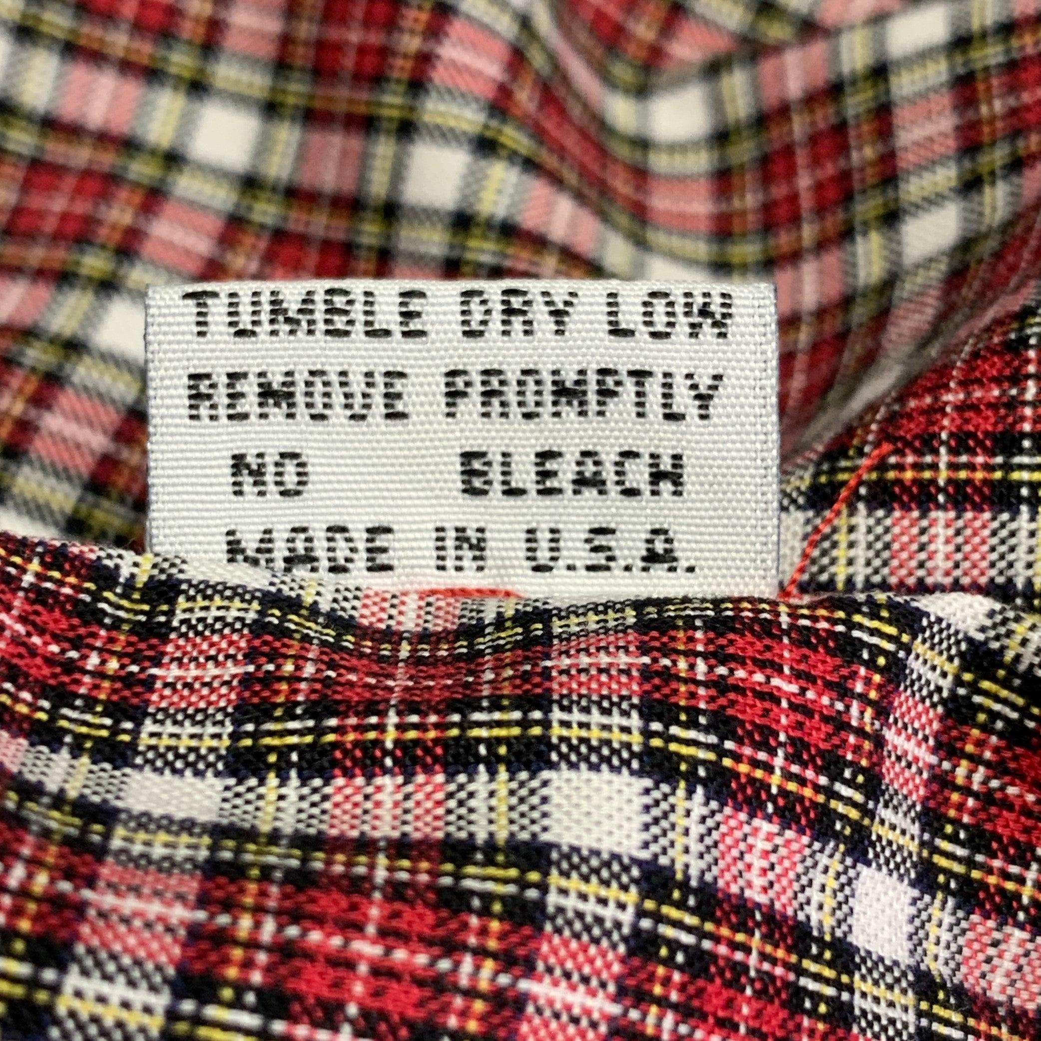 BAND OF OUTSIDERS Size L Red White Plaid Cotton Button Down Collar One Pocket Long Sleeve Shirt For Sale 3