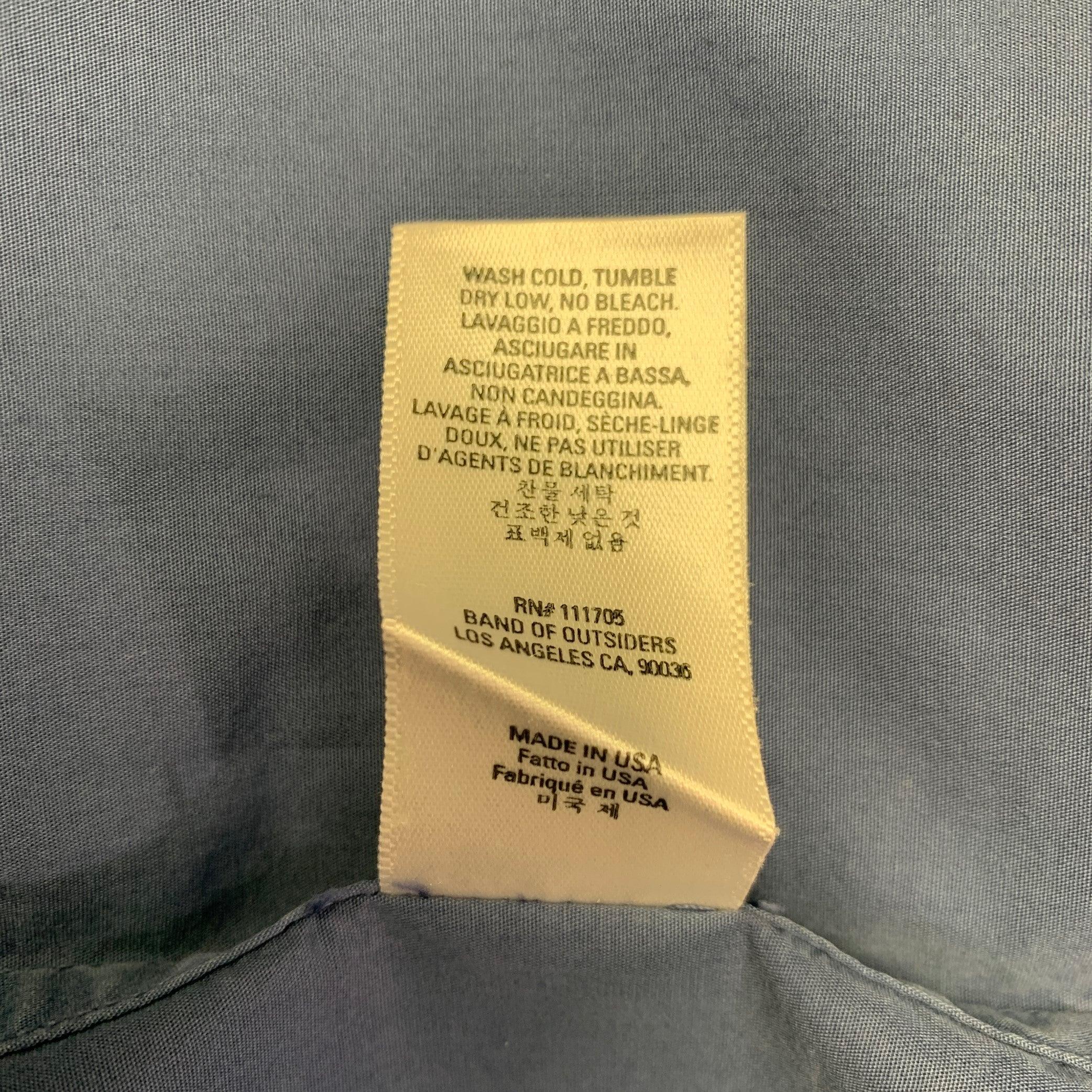 BAND OF OUTSIDERS Size M Blue Cotton One Pocket Long Sleeve Shirt 7