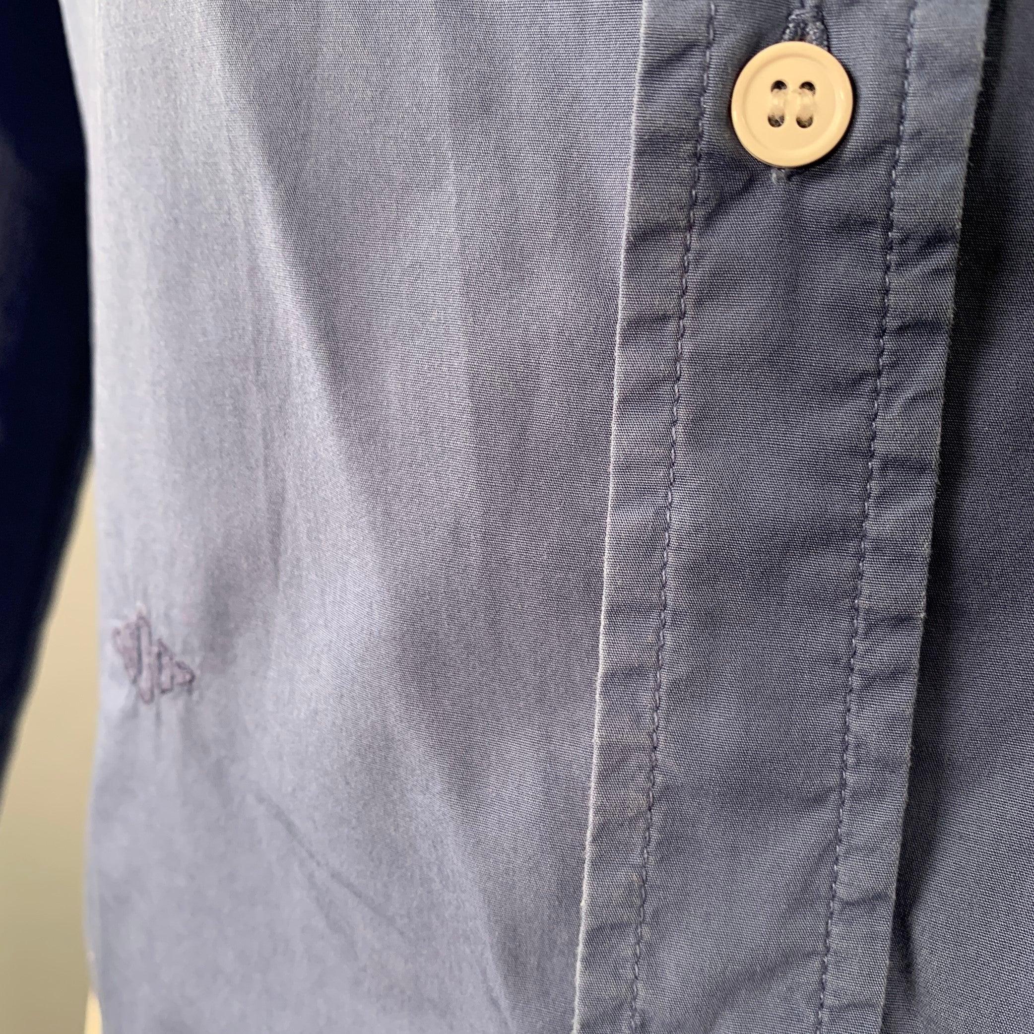 BAND OF OUTSIDERS Size M Blue Cotton One Pocket Long Sleeve Shirt 1