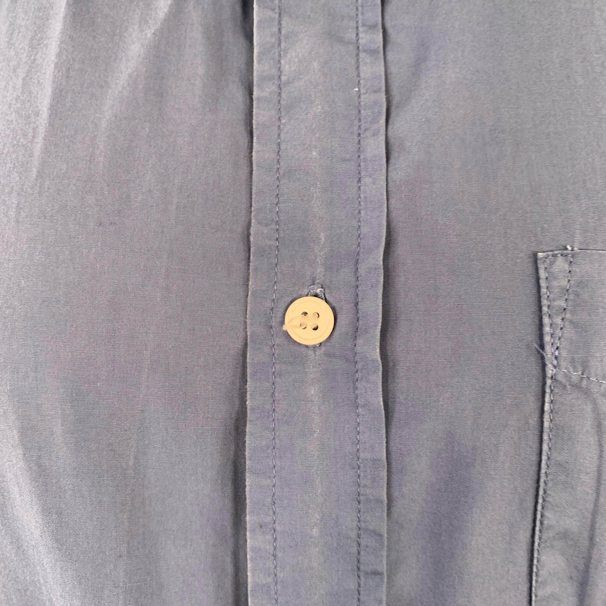 BAND OF OUTSIDERS Size M Blue Cotton One Pocket Long Sleeve Shirt 3