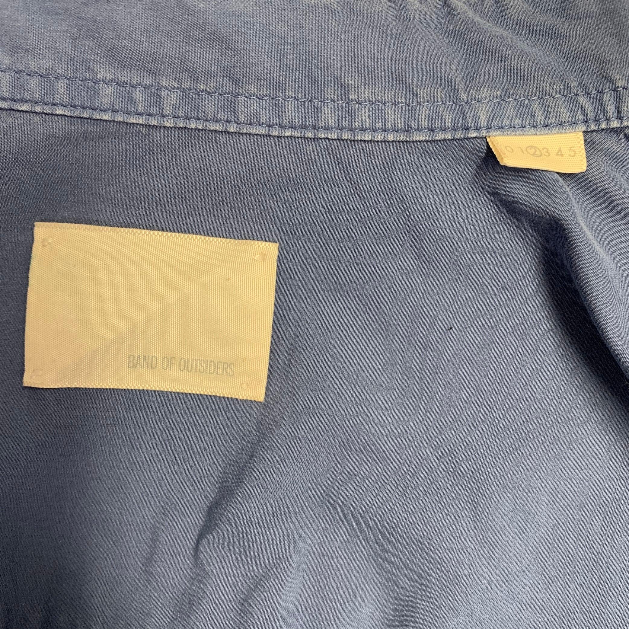 BAND OF OUTSIDERS Size M Blue Cotton One Pocket Long Sleeve Shirt 5