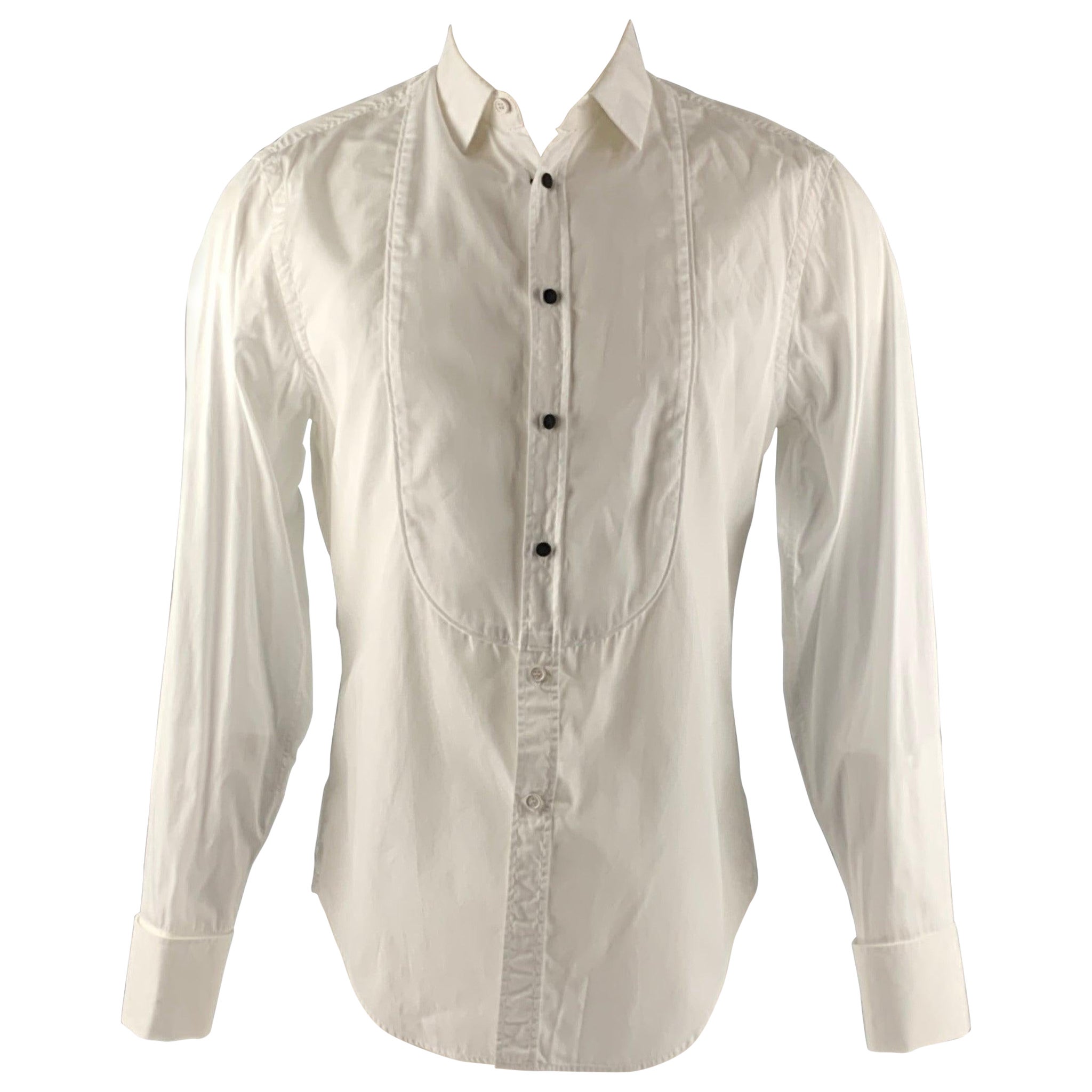 BAND OF OUTSIDERS Talla M Camisa blanca de algodón de manga larga Tuxedo