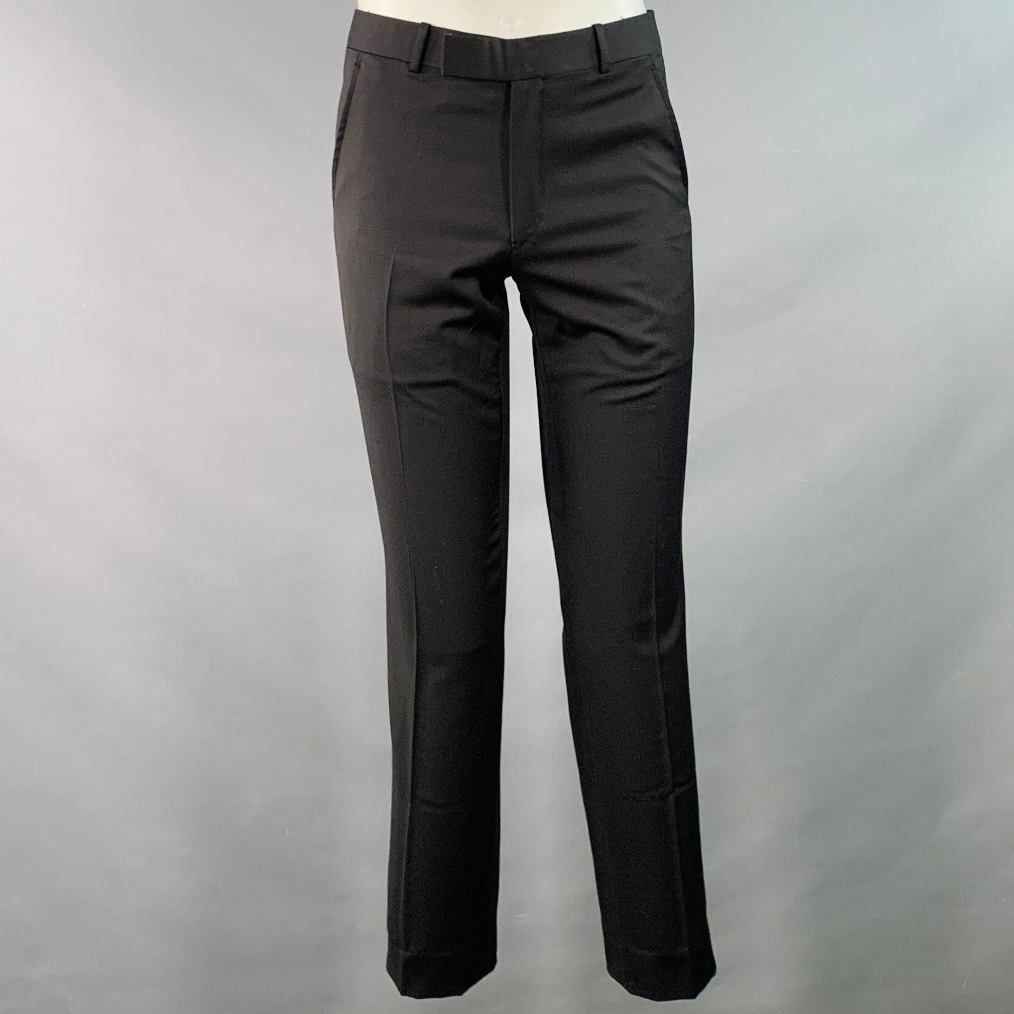 BAND OF OUTSIDERS Costume à revers échancré en laine sergée noire Taille XS Pour hommes en vente