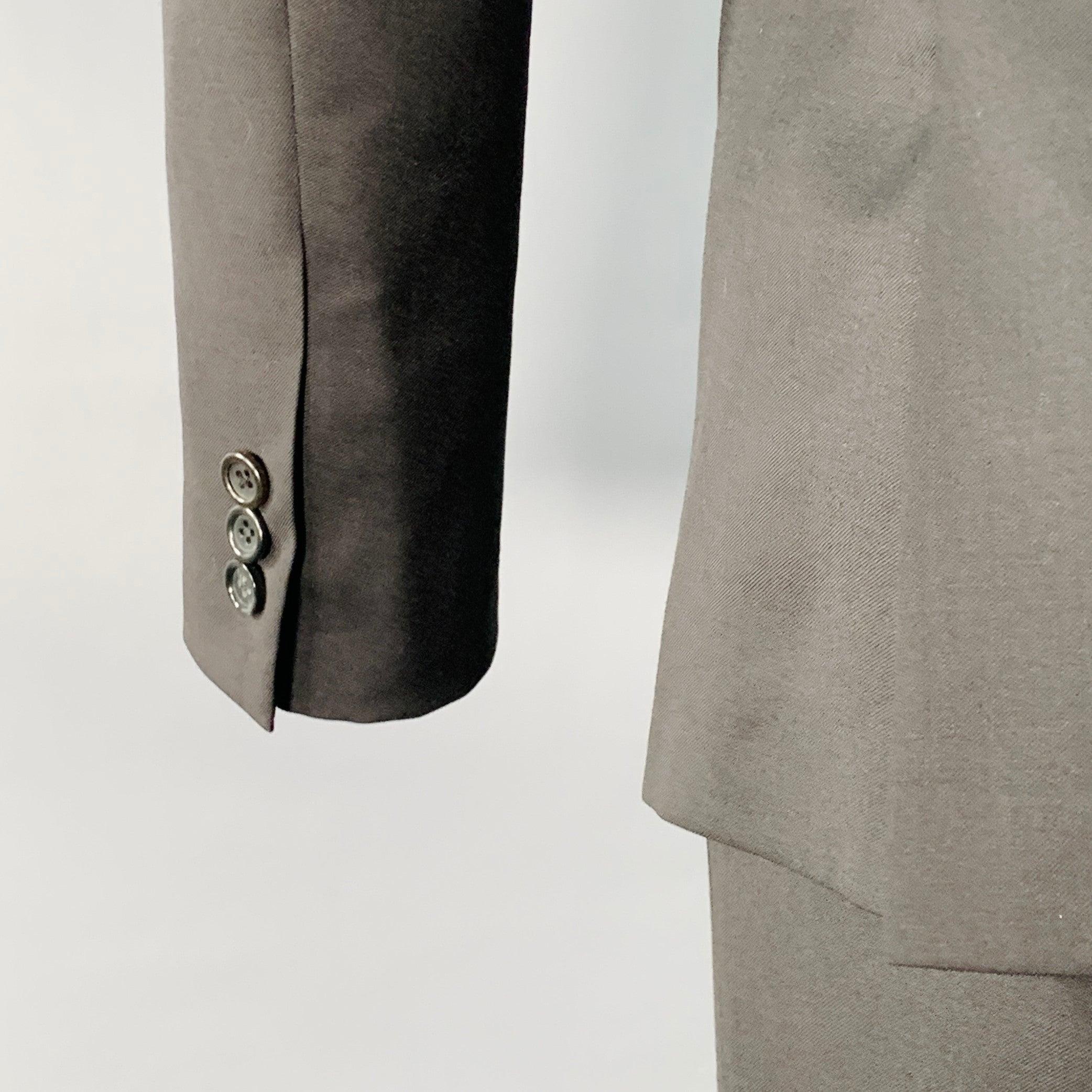 BAND OF OUTSIDERS Costume à revers échancré en laine sergée noire Taille XS en vente 2