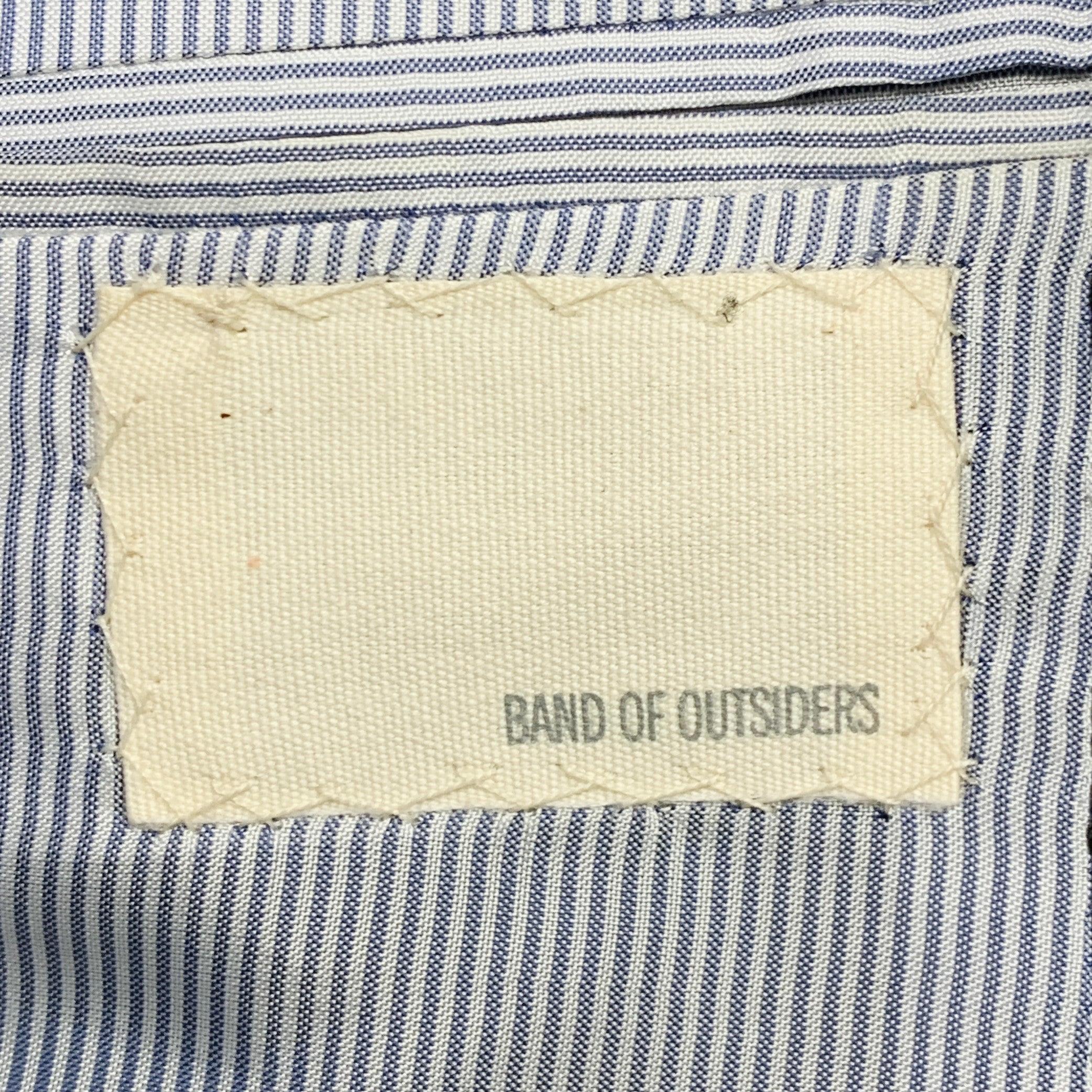 BAND OF OUTSIDERS Costume à revers échancré en laine sergée noire Taille XS en vente 5