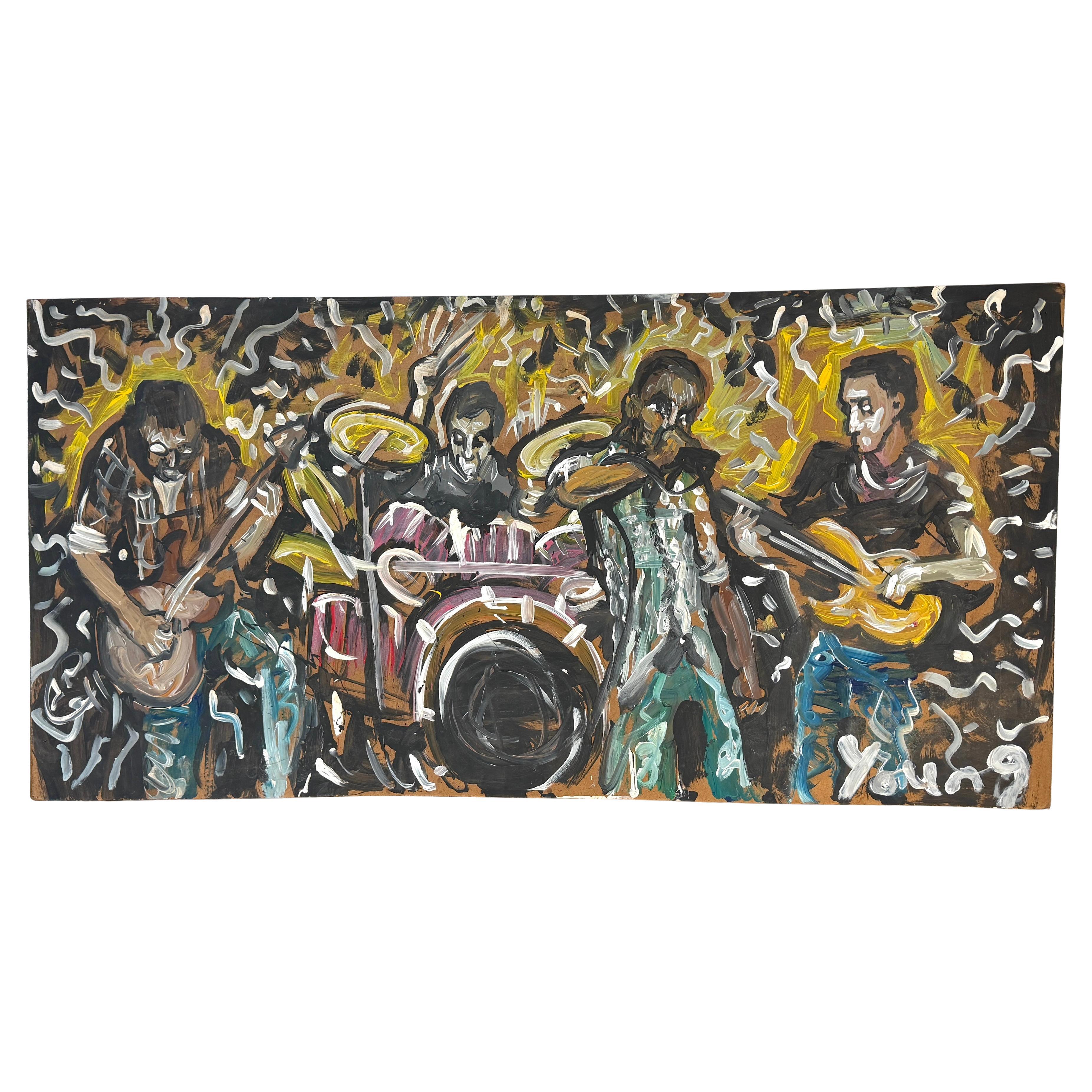 Band of Saints -Haloed Musicians- von Purvis Young (Amerikaner, 1943-2010)