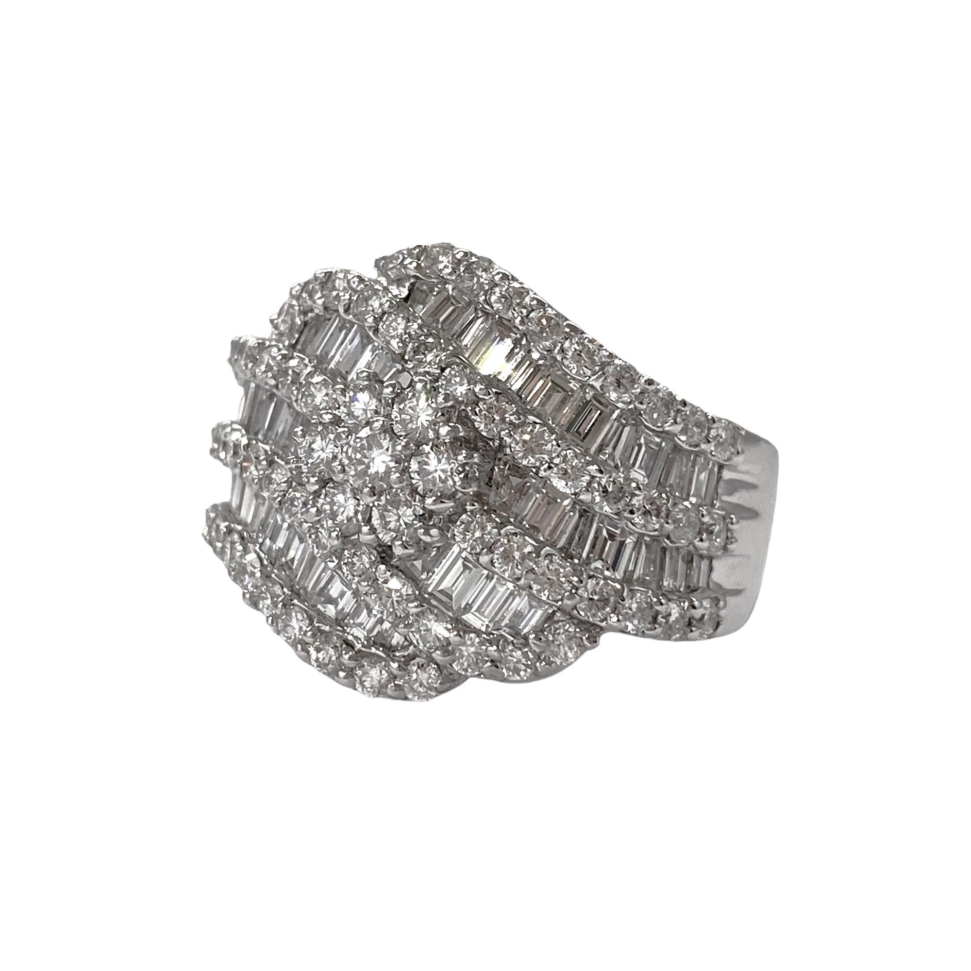 Band Pavè Ring mit natürlichen Diamanten, 18Kt Weißgold, Made in Italy, Vintage (Moderne) im Angebot