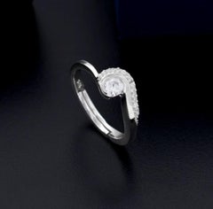 Band Ring For Women 925 Sterling Silver Moissanite Ring Anniversary Gift For Her