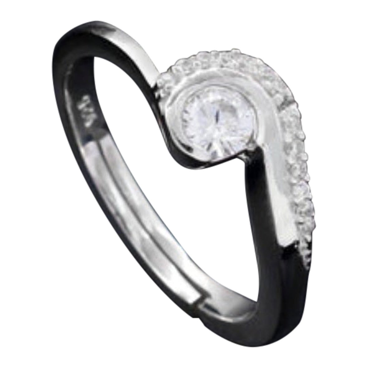 Anello a fascia per le donne Anello di moissanite in argento 925 Regalo di anniversario per lei